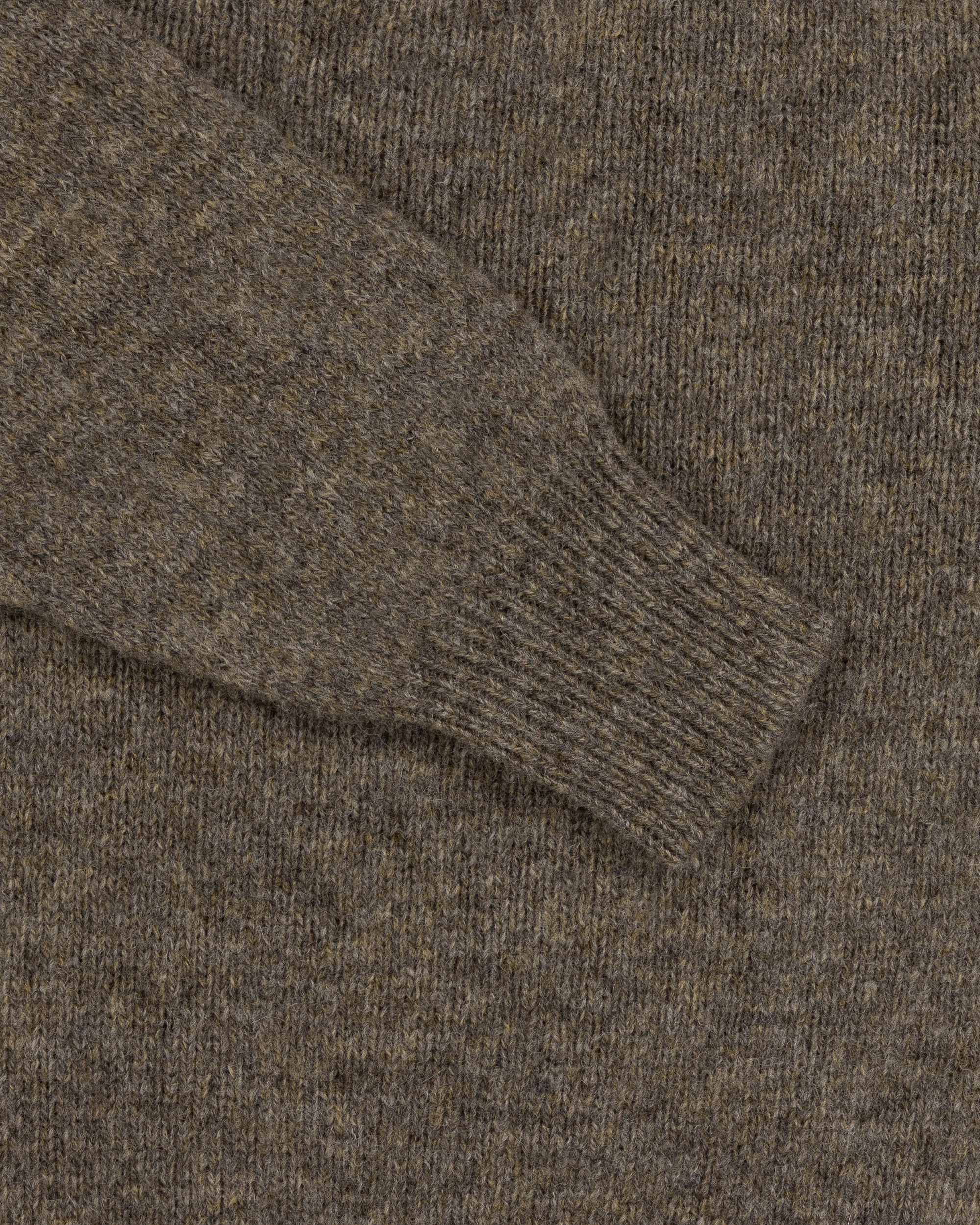 Shetland Wool Crew Neck Sweater - Fossil