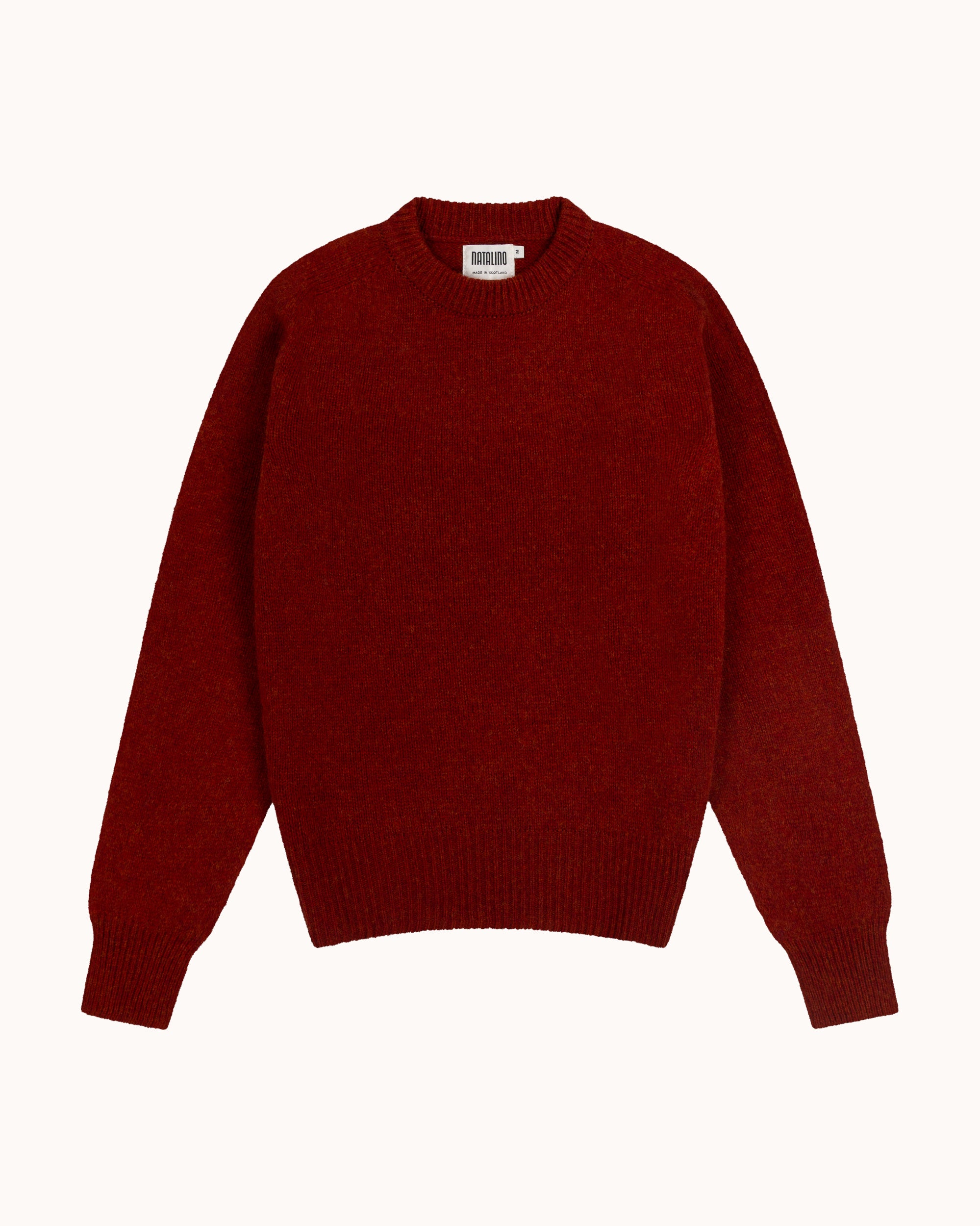 Shetland Wool Crew Neck Sweater - Madder