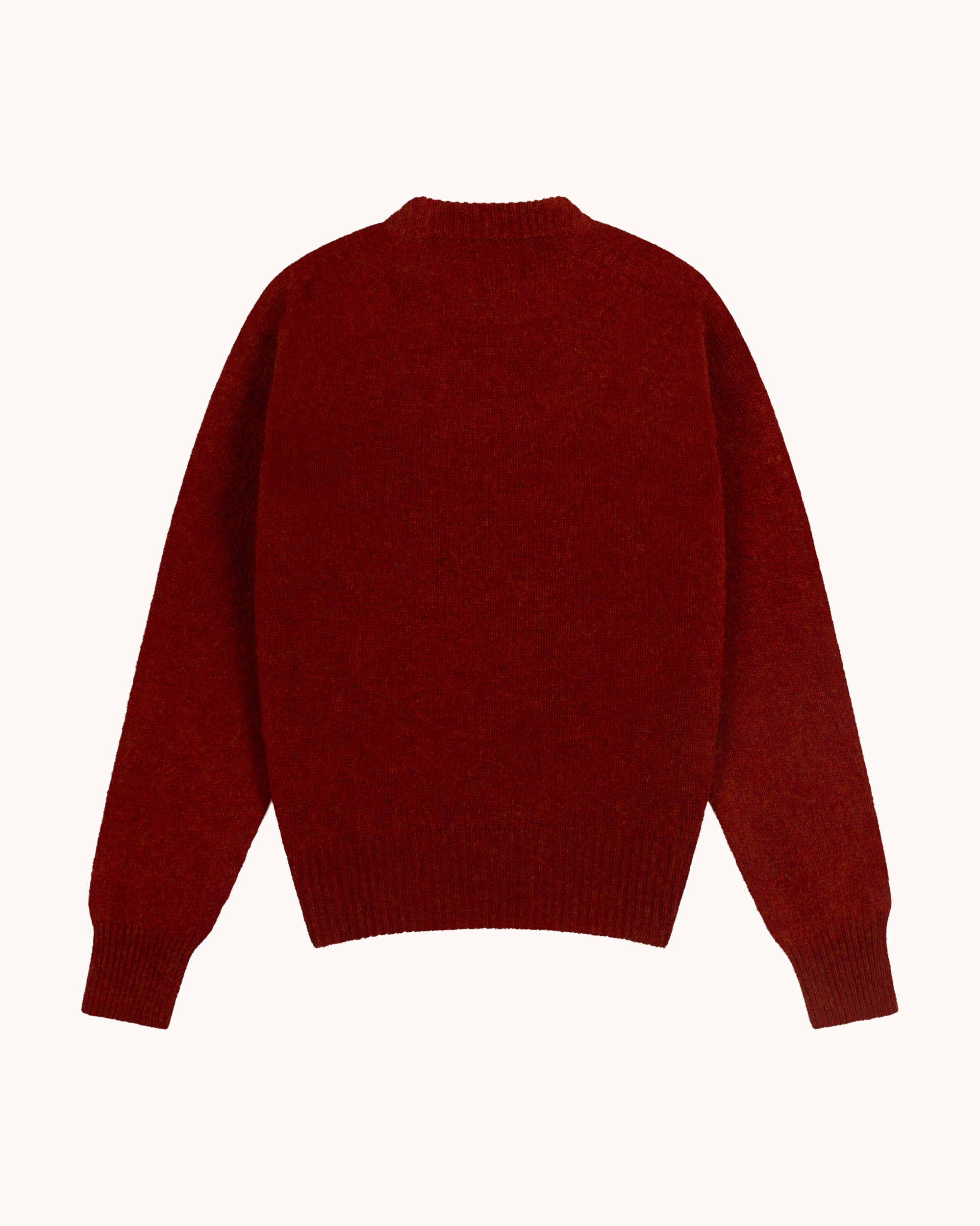 Shetland Wool Crew Neck Sweater - Madder