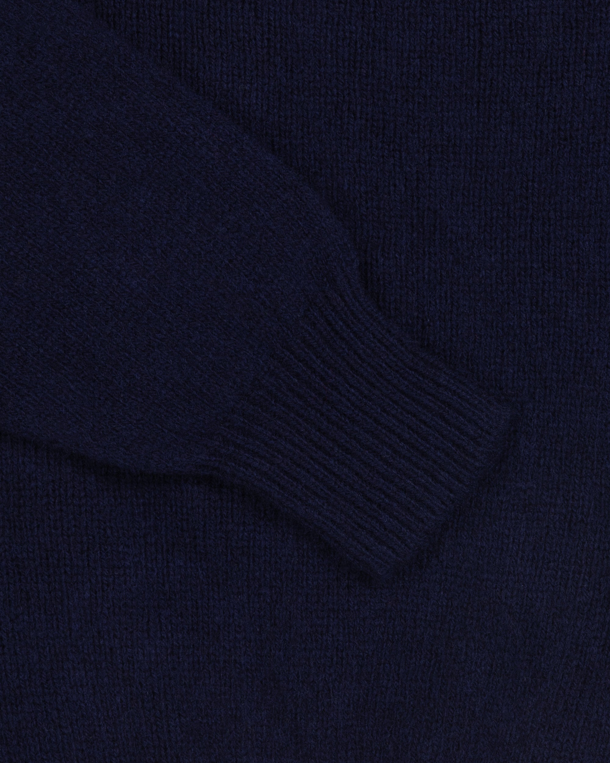 Shetland Wool Crew Neck Sweater - Navy