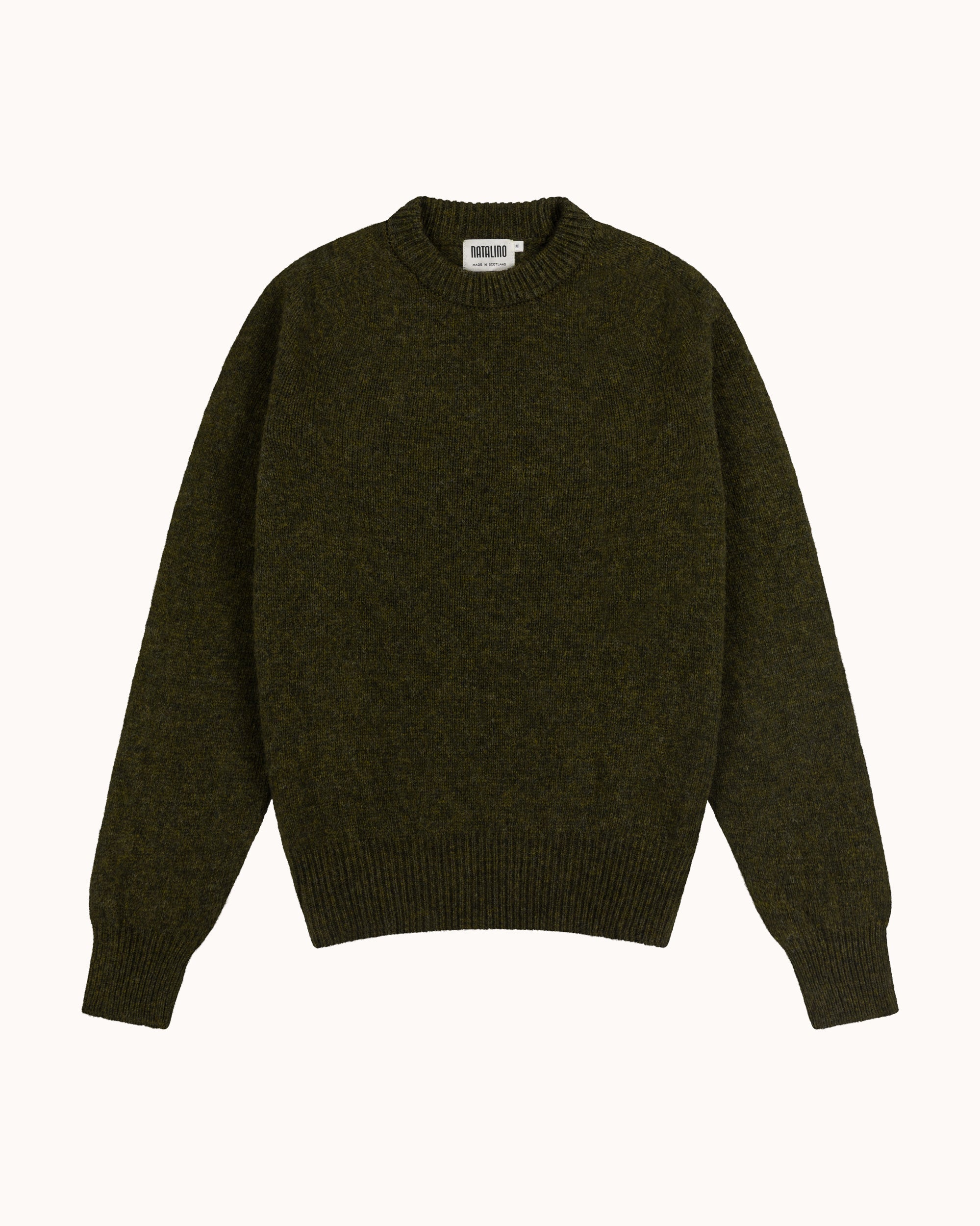 Shetland Wool Crew Neck Sweater - Scots Pine