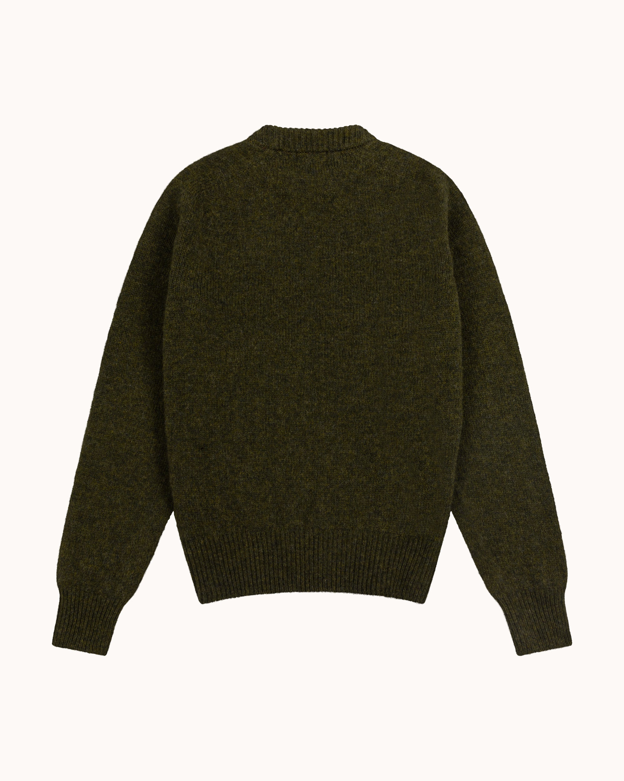 Shetland Wool Crew Neck Sweater - Scots Pine