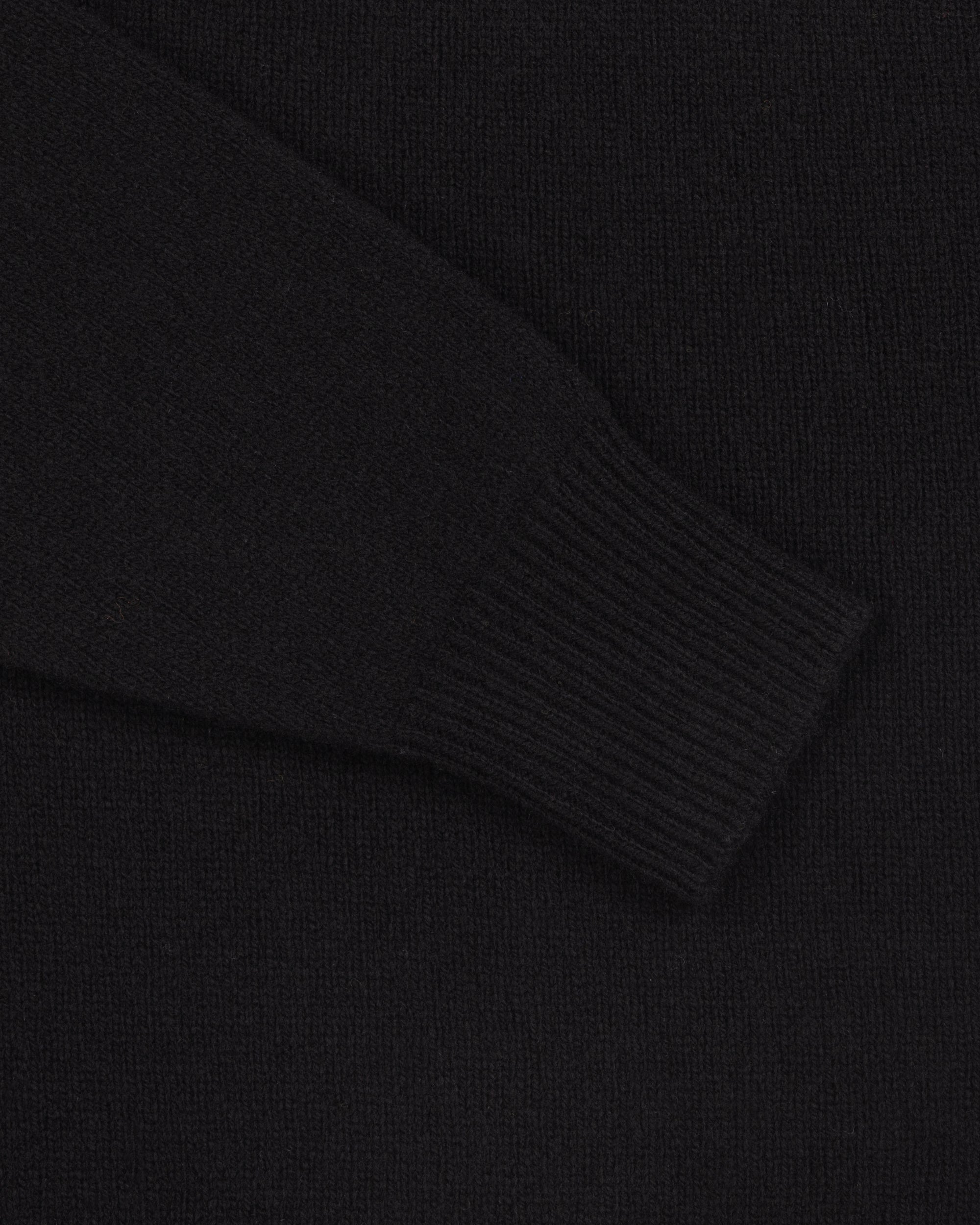 Lambswool Roll Neck Sweater - Black