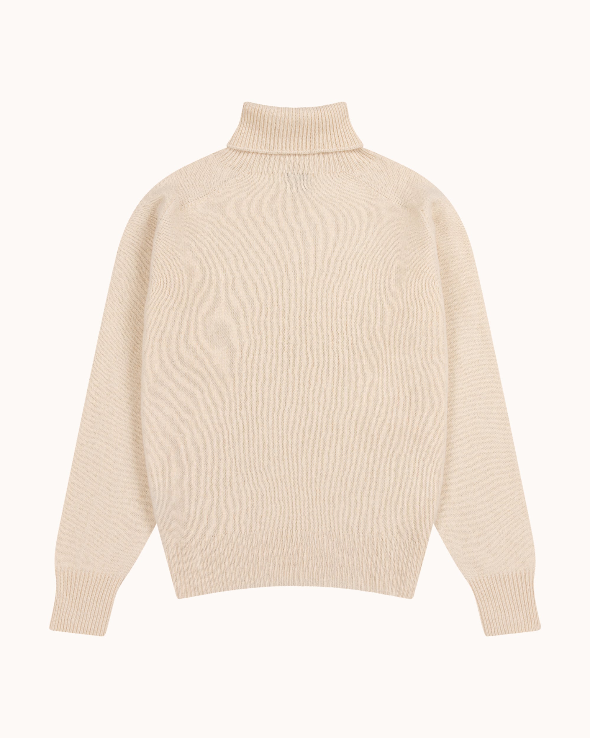 Lambswool Roll Neck Sweater - Chalk