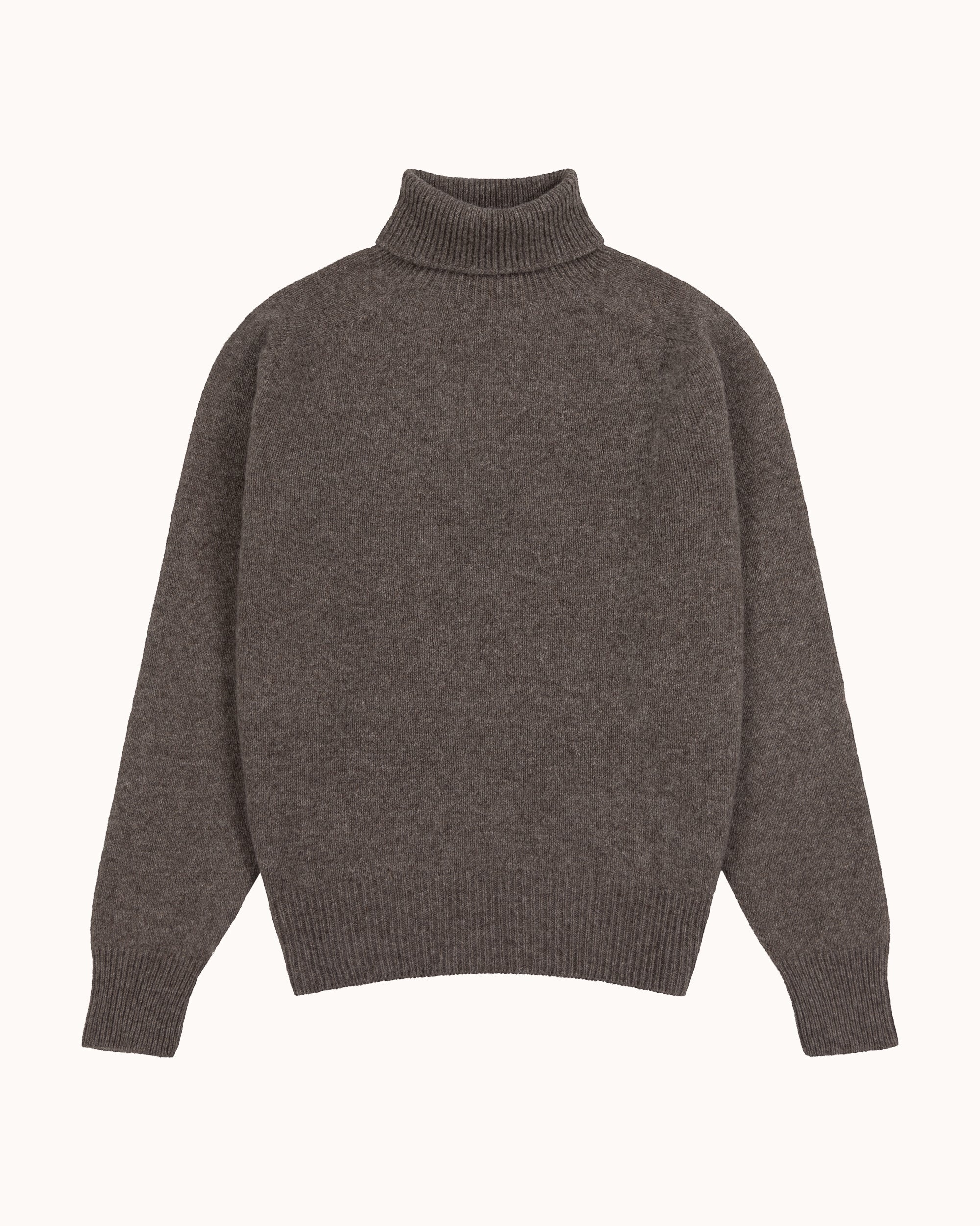 Lambswool Roll Neck Sweater - Elk