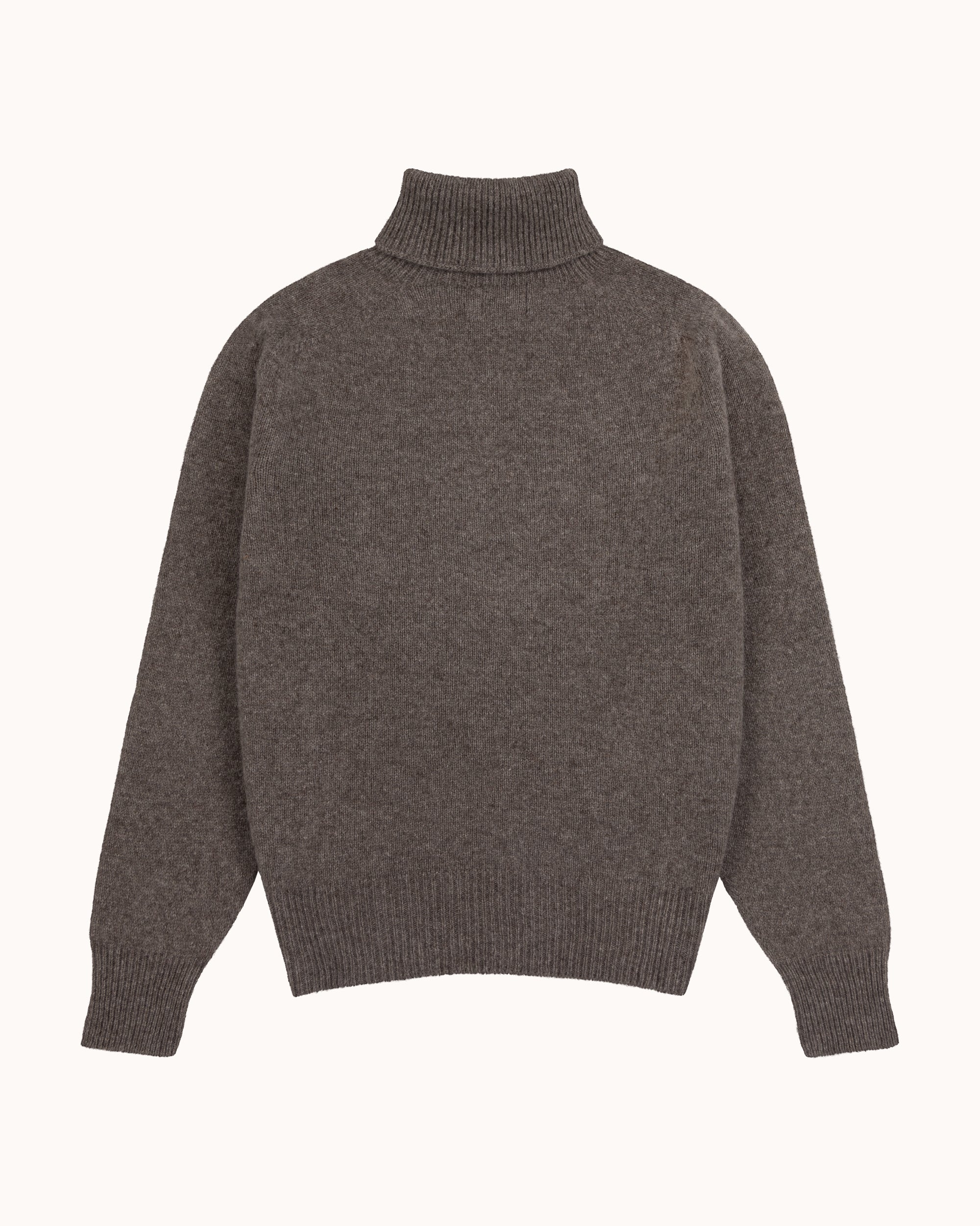 Lambswool Roll Neck Sweater - Elk