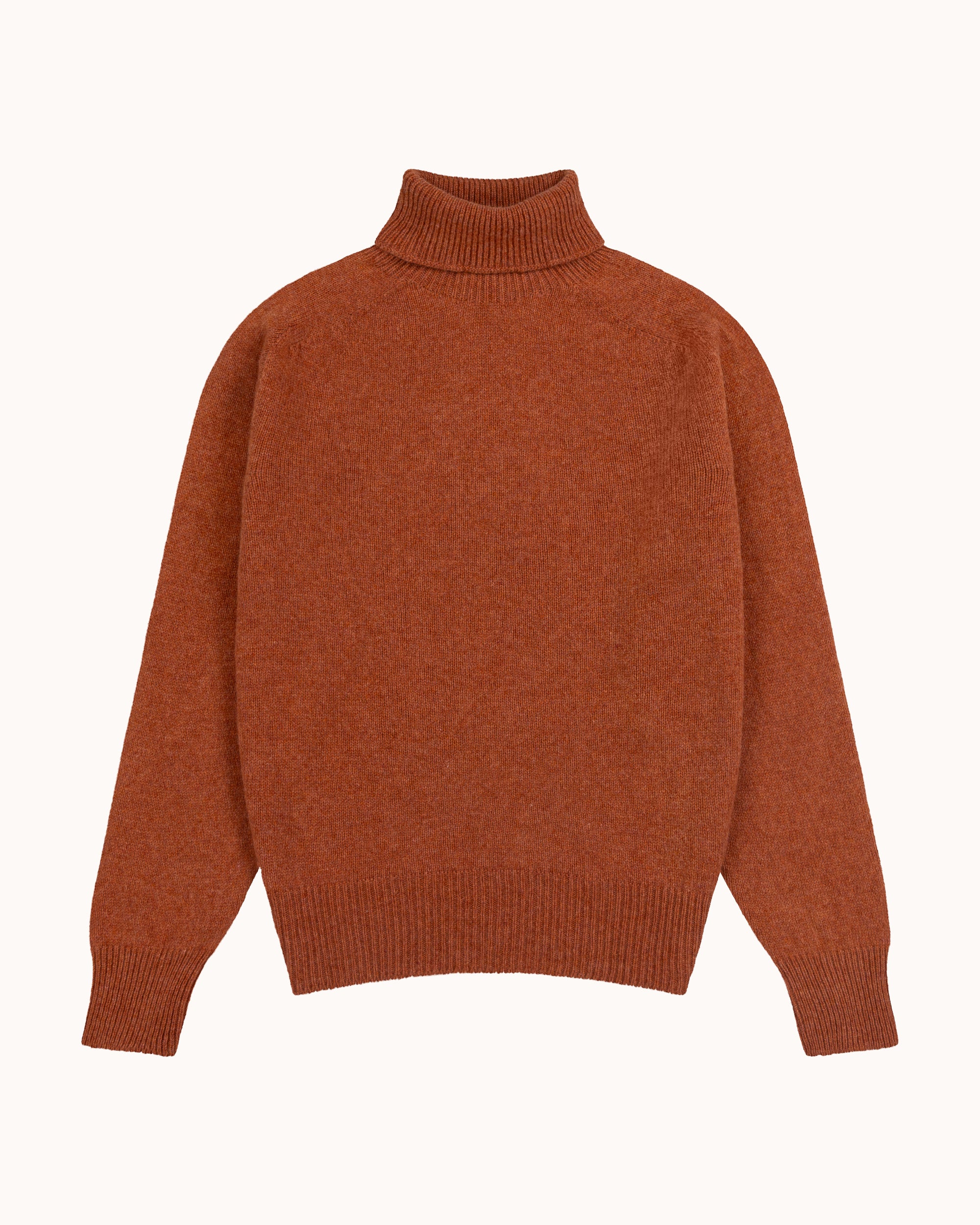 Lambswool Roll Neck Sweater - Ochre