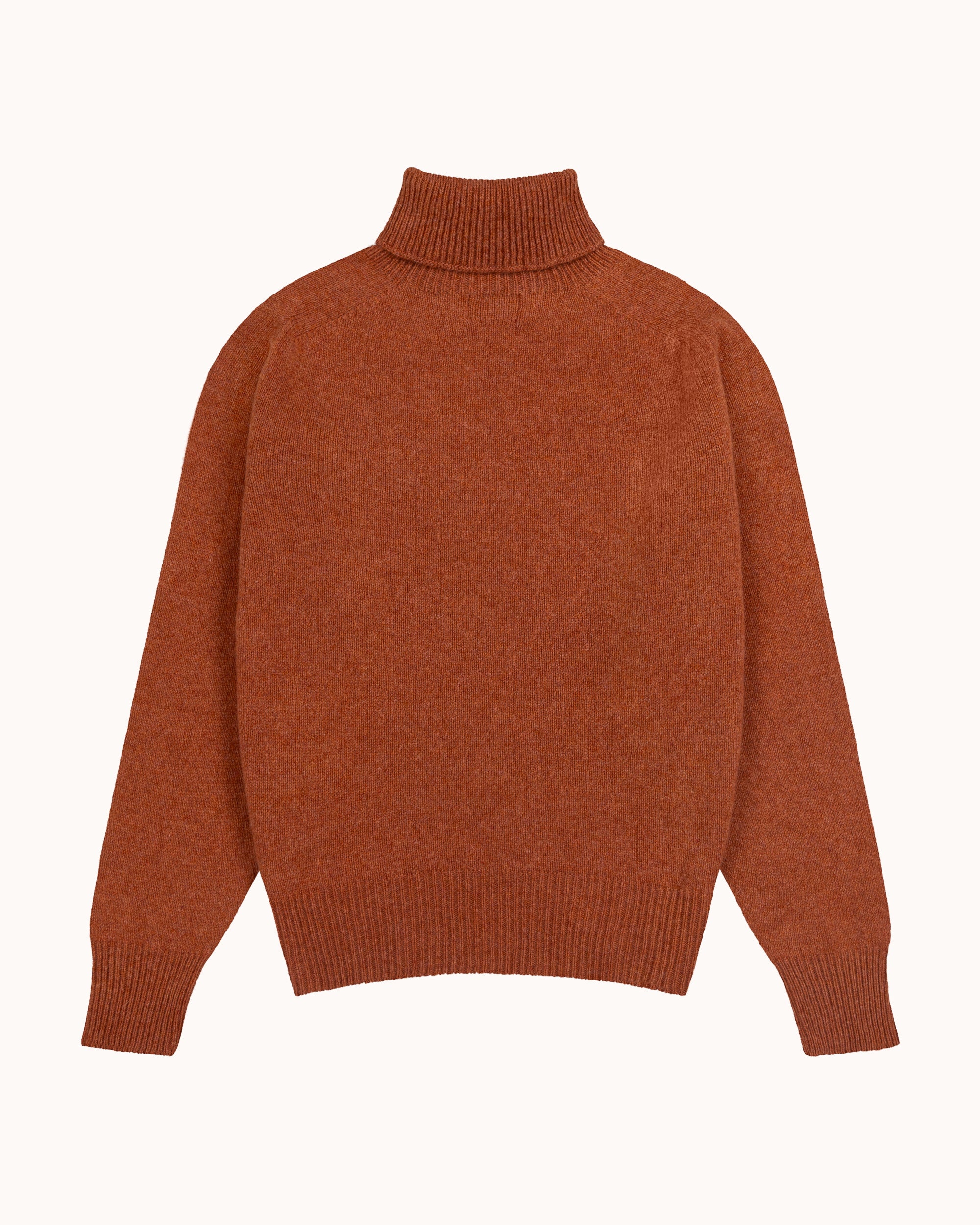 Lambswool Roll Neck Sweater - Ochre