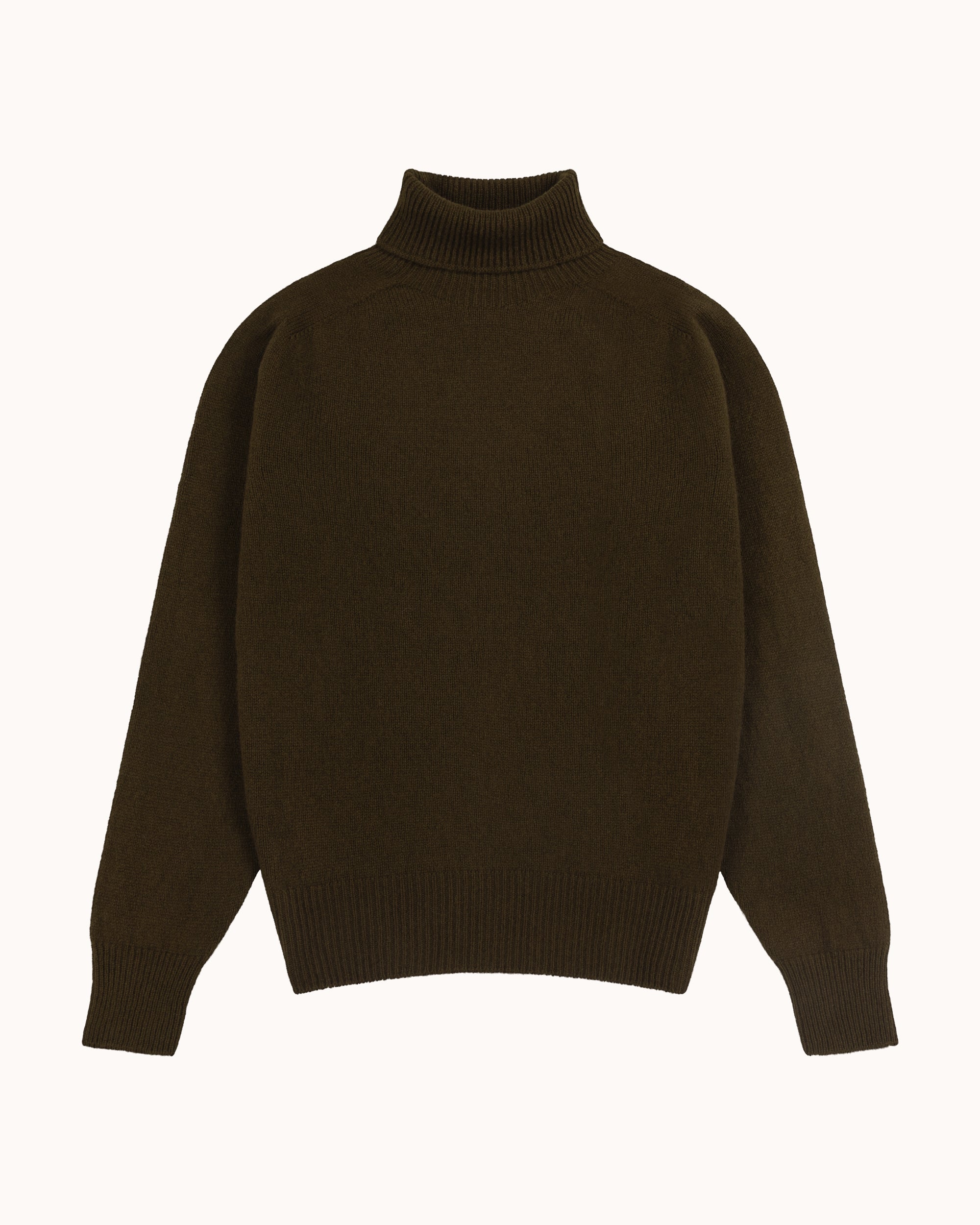 Lambswool Roll Neck Sweater - Military