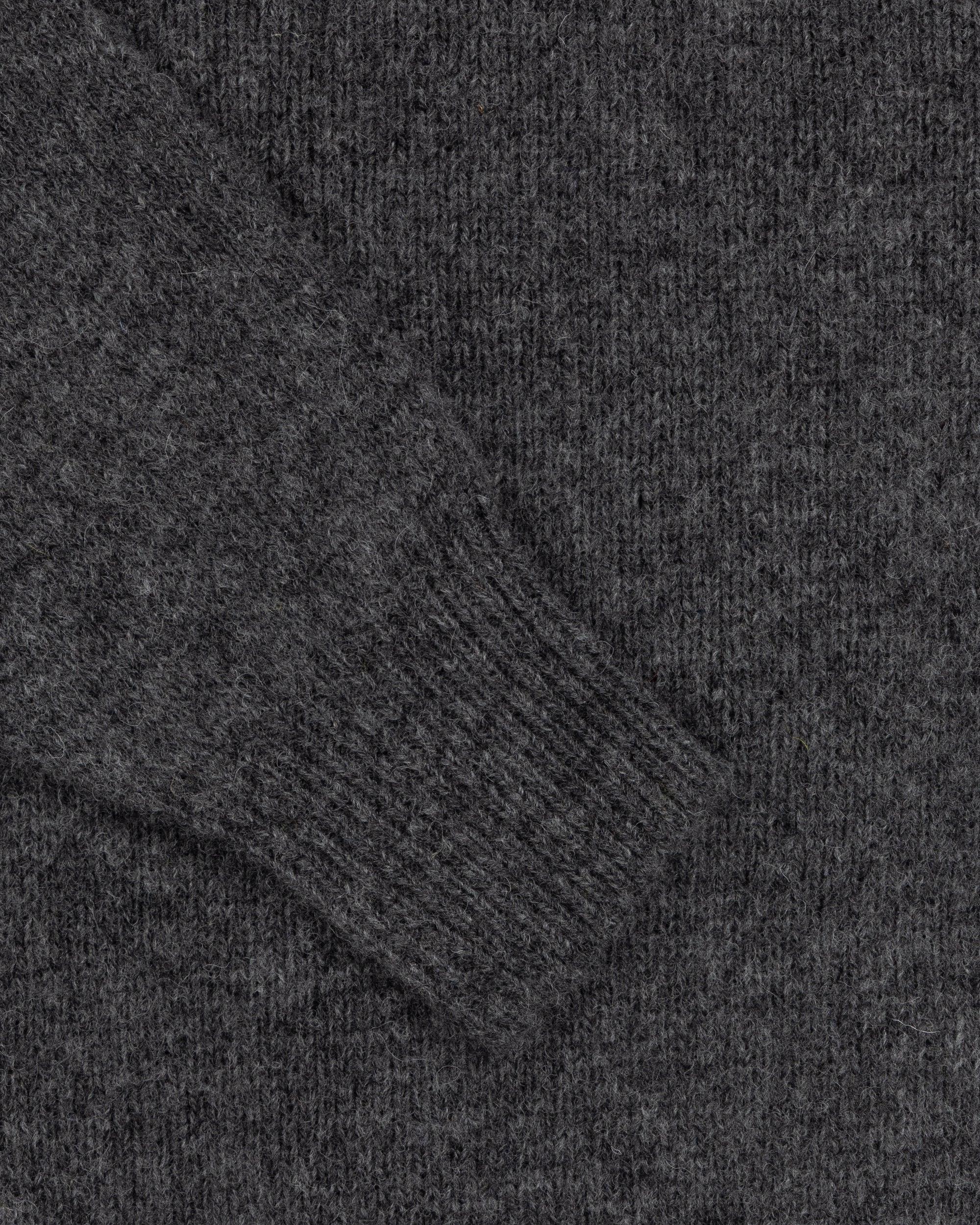 Shetland Wool V-Neck Sweater - Basalt