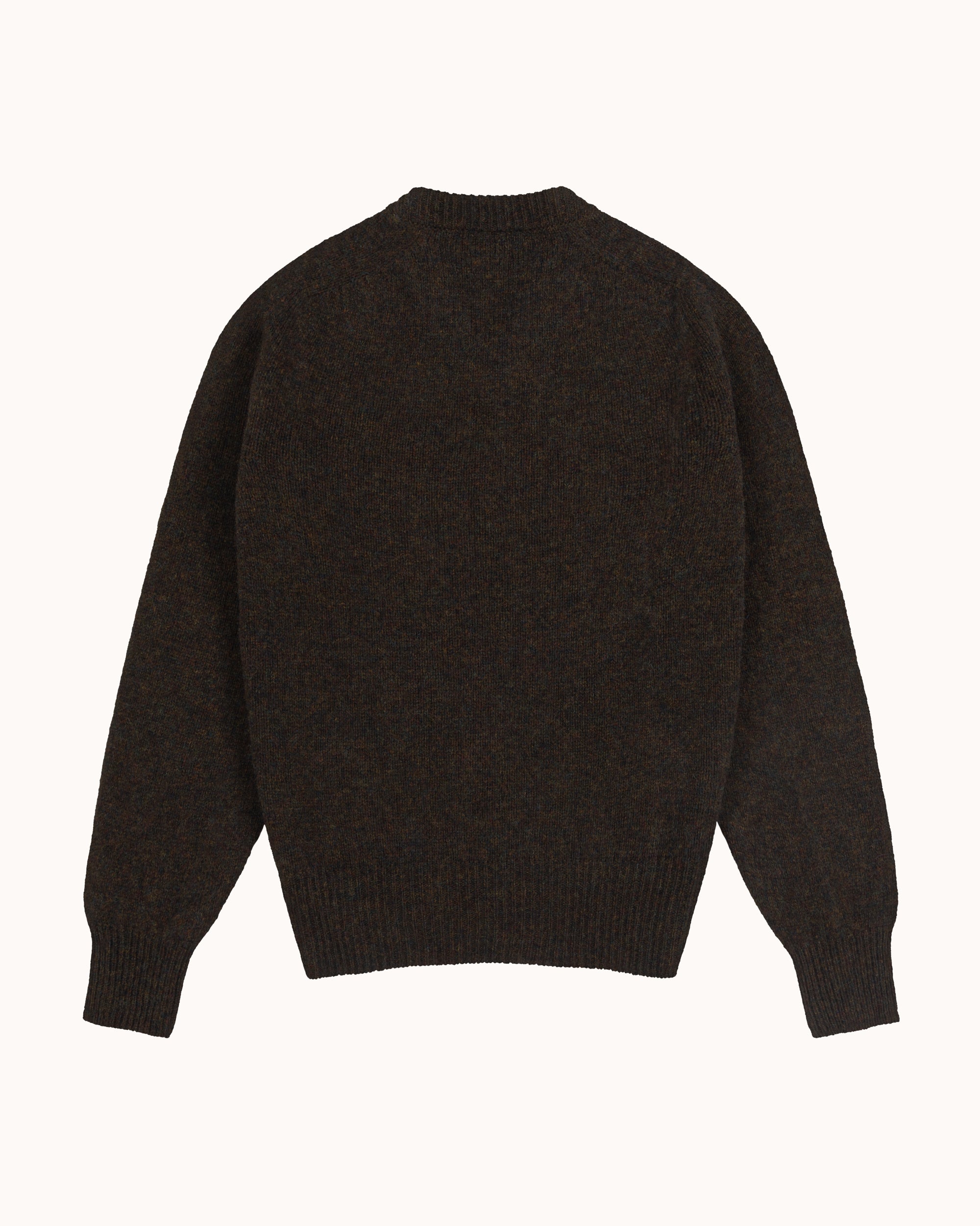 Shetland Wool V-Neck Sweater - Carob