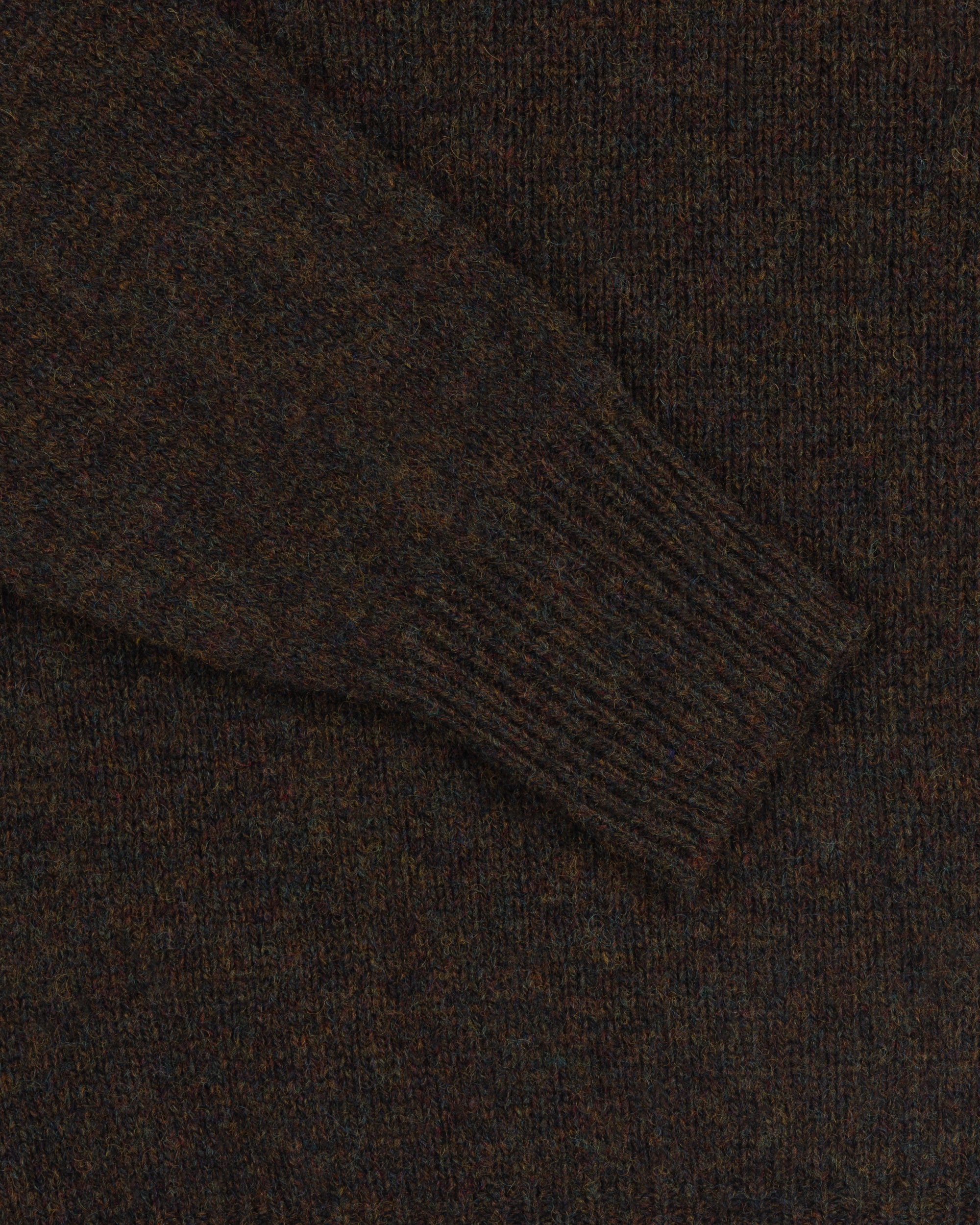 Shetland Wool V-Neck Sweater - Carob