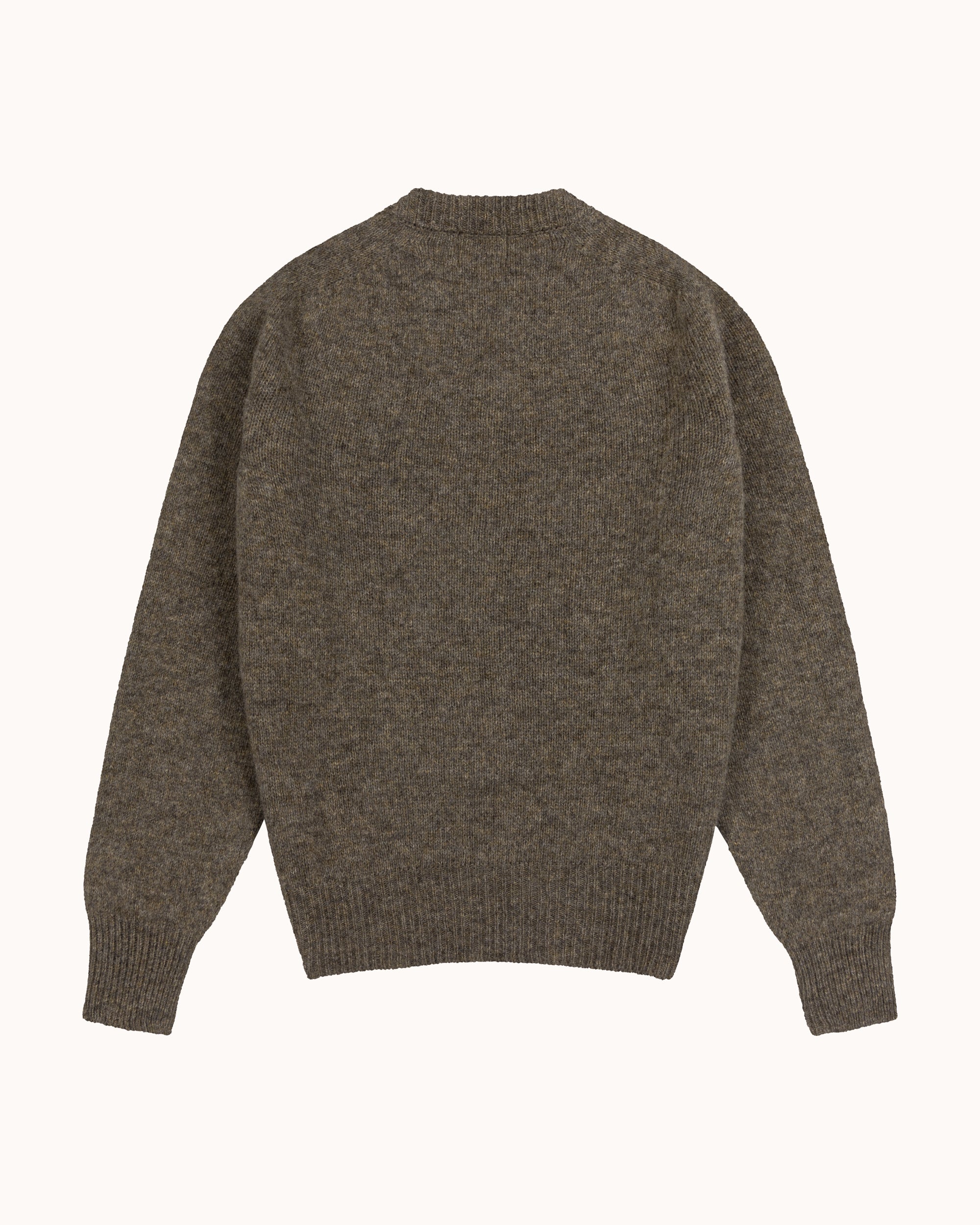 Shetland Wool V-Neck Sweater - Fossil