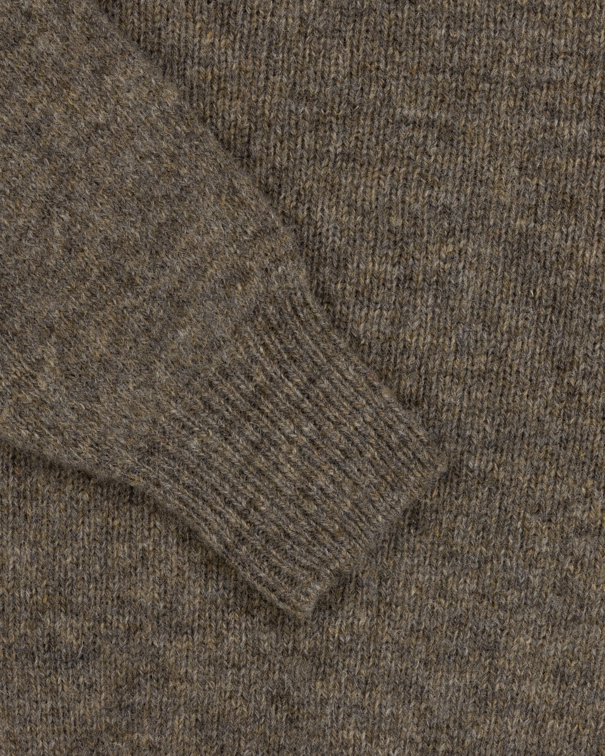 Shetland Wool V-Neck Sweater - Fossil