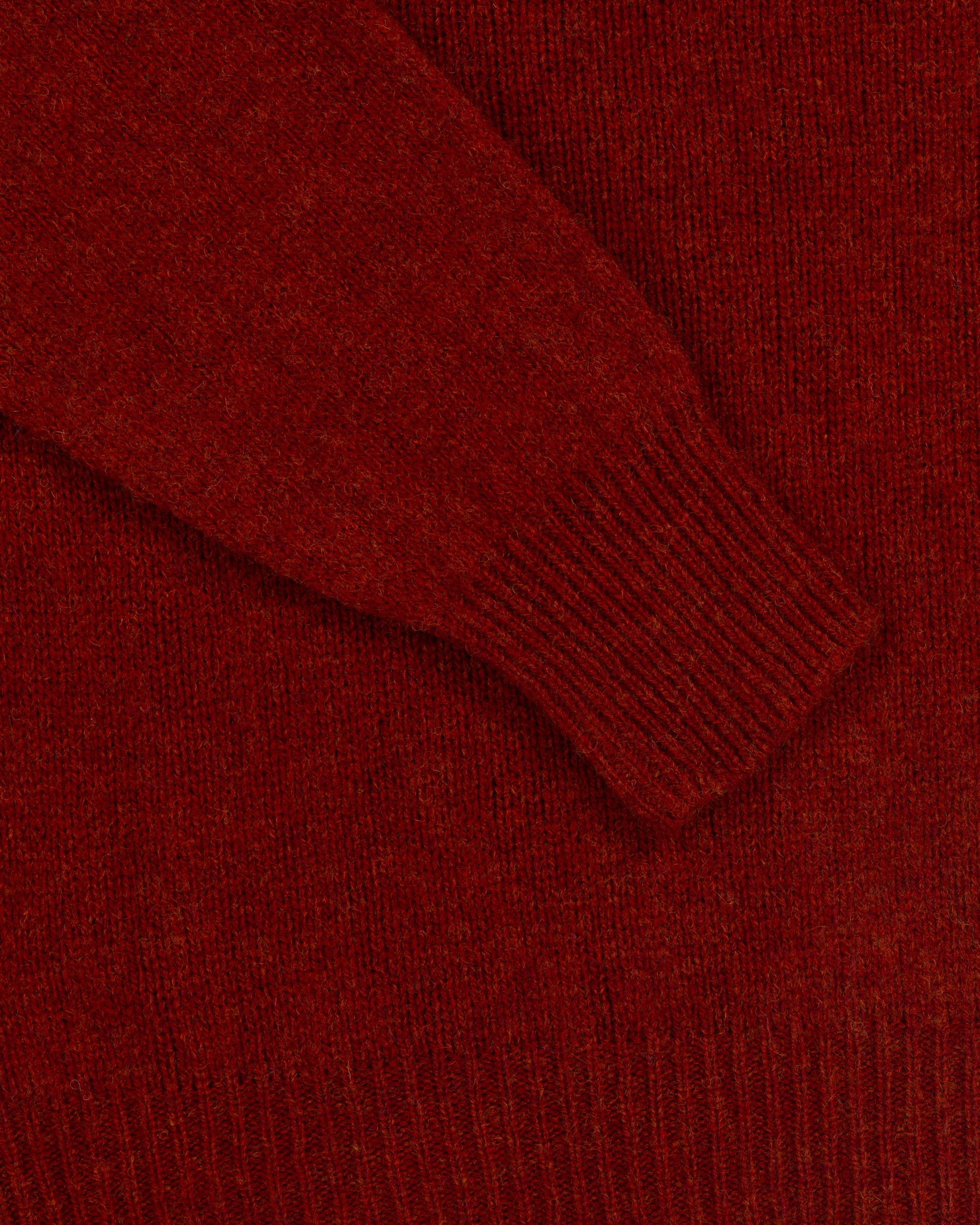 Shetland Wool V-Neck Sweater - Madder