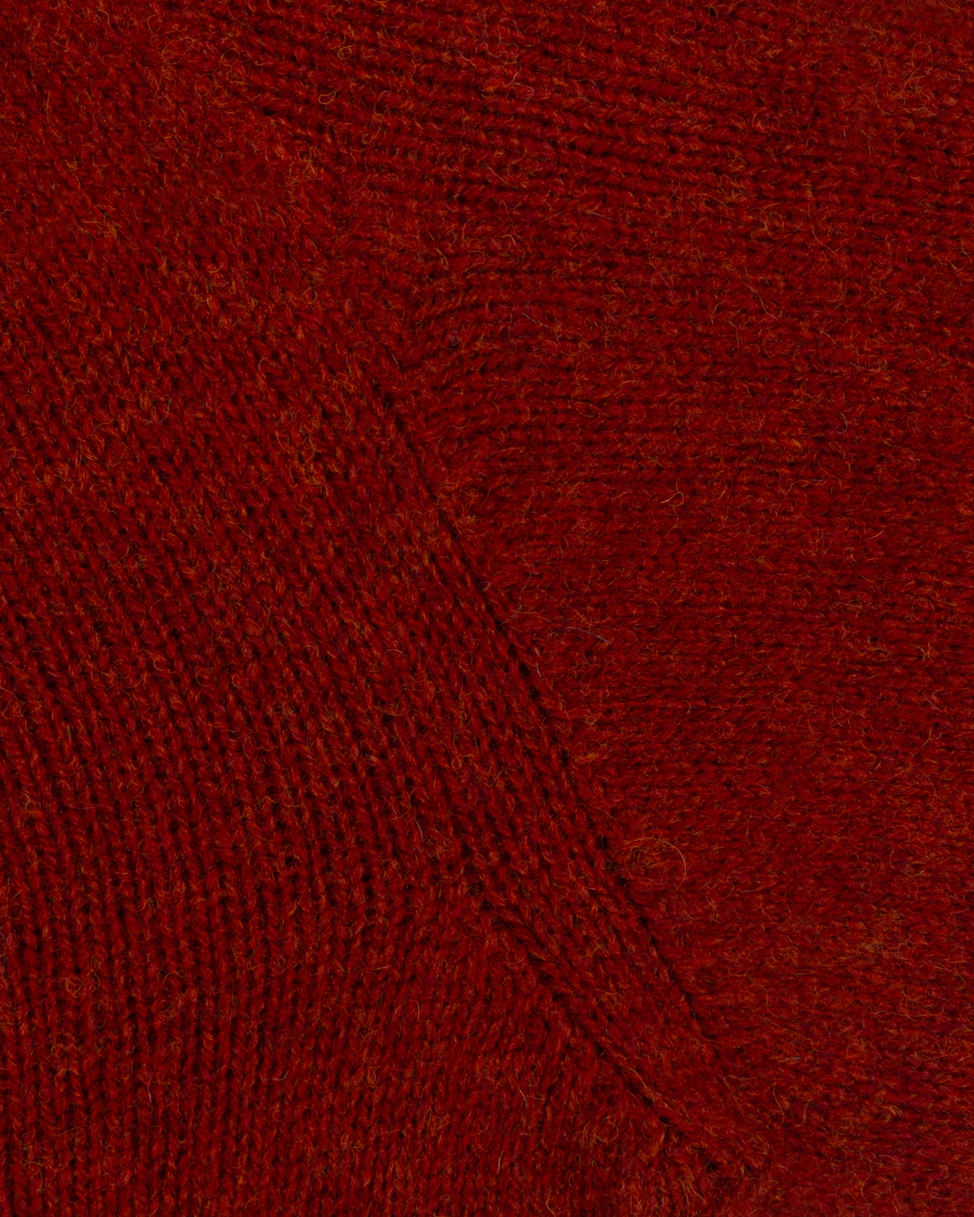 Shetland Wool V-Neck Sweater - Madder