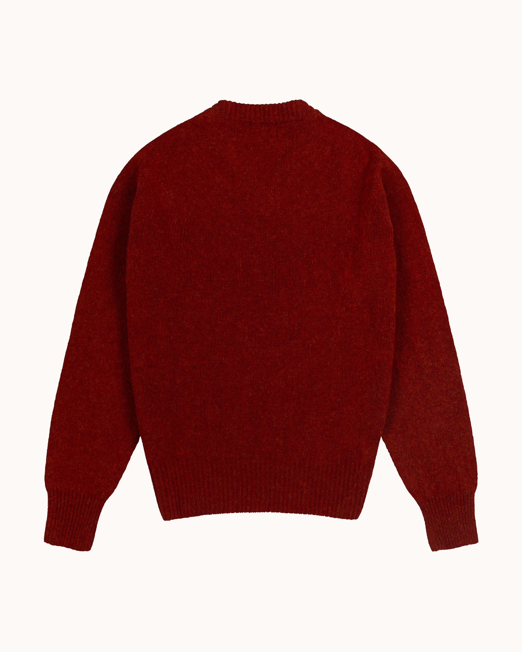 Shetland Wool V-Neck Sweater - Madder