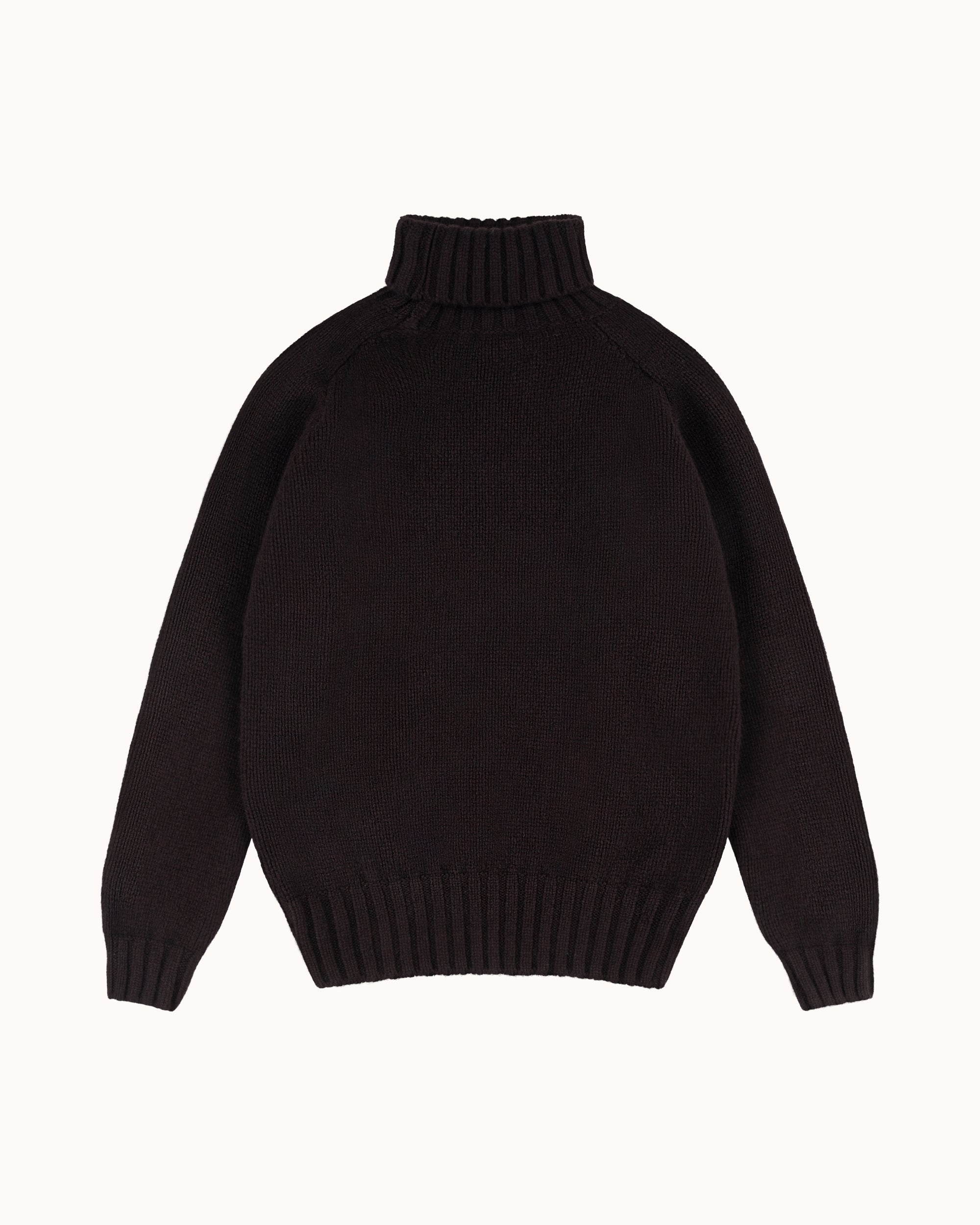 Lambswool Submariner Rollneck Sweater - Brown
