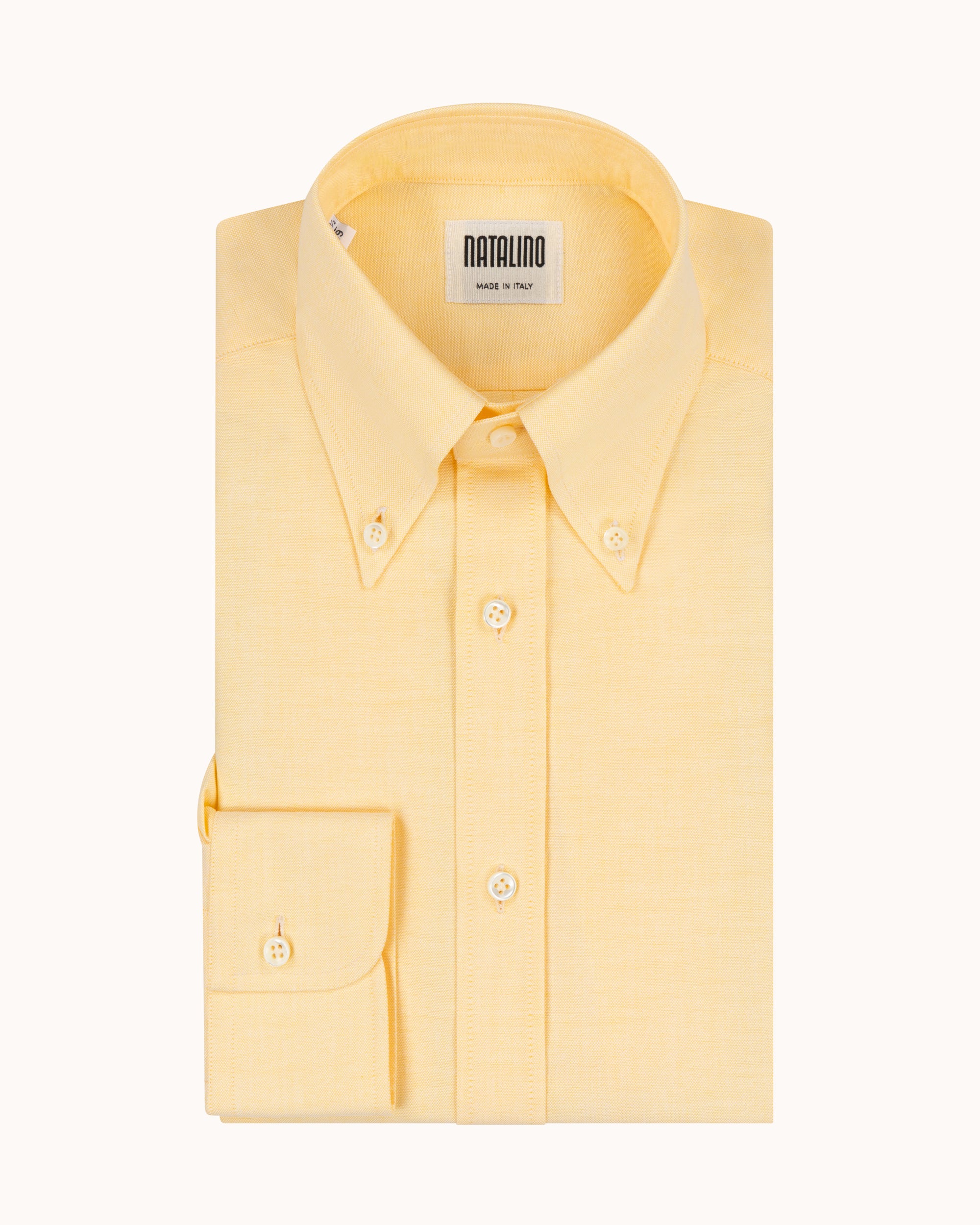 Button Down Collar Shirt - Yellow Oxford Cotton