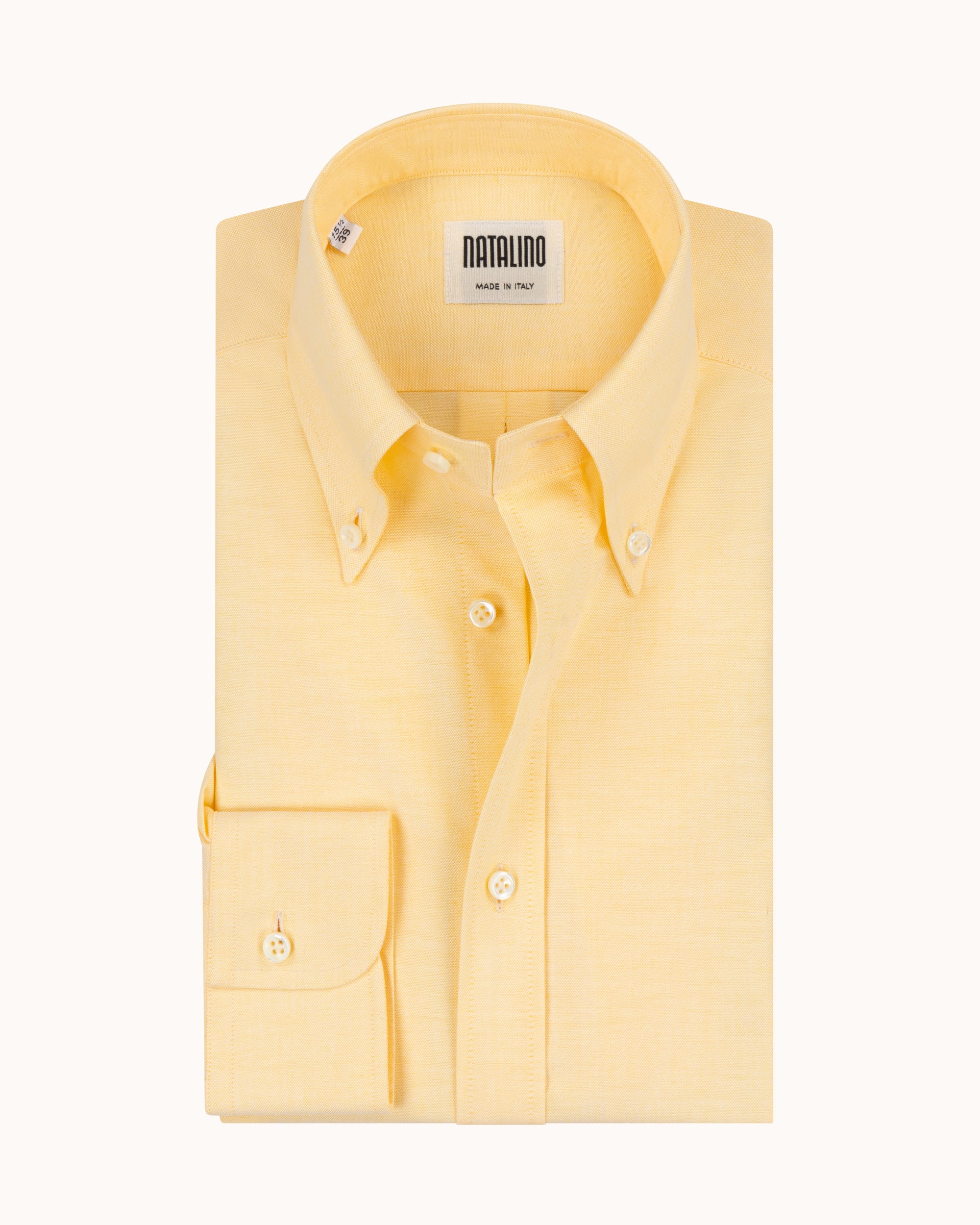 Button Down Collar Shirt - Yellow Oxford Cotton