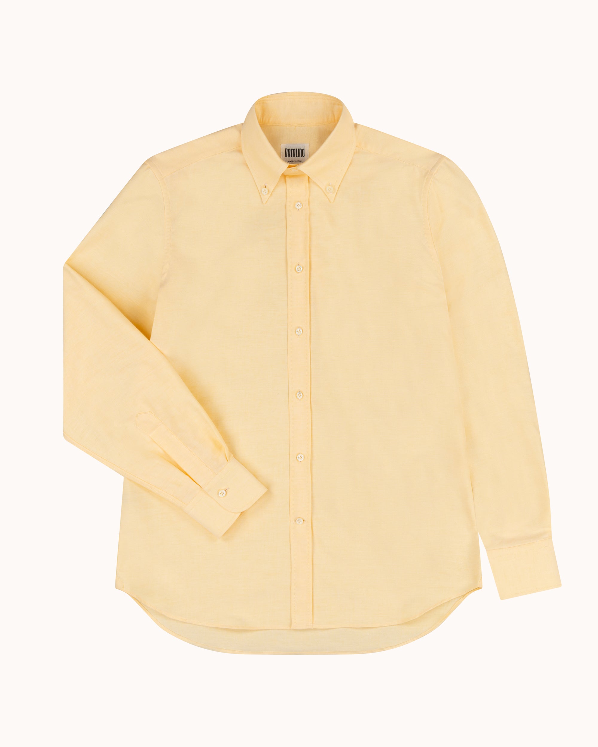 Button Down Collar Shirt - Yellow Oxford Cotton