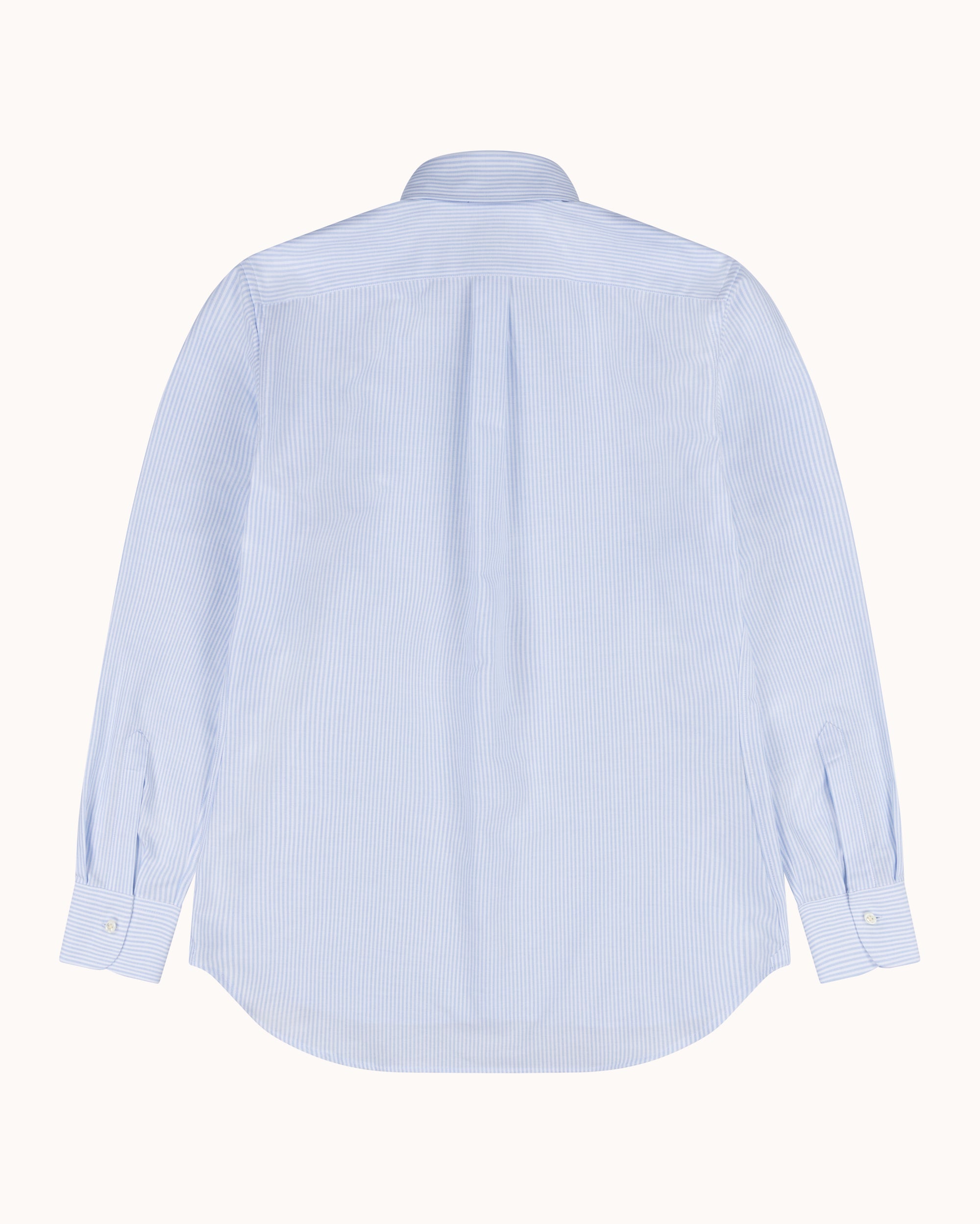 Button Down Collar Shirt - Blue Stripe Oxford Cotton