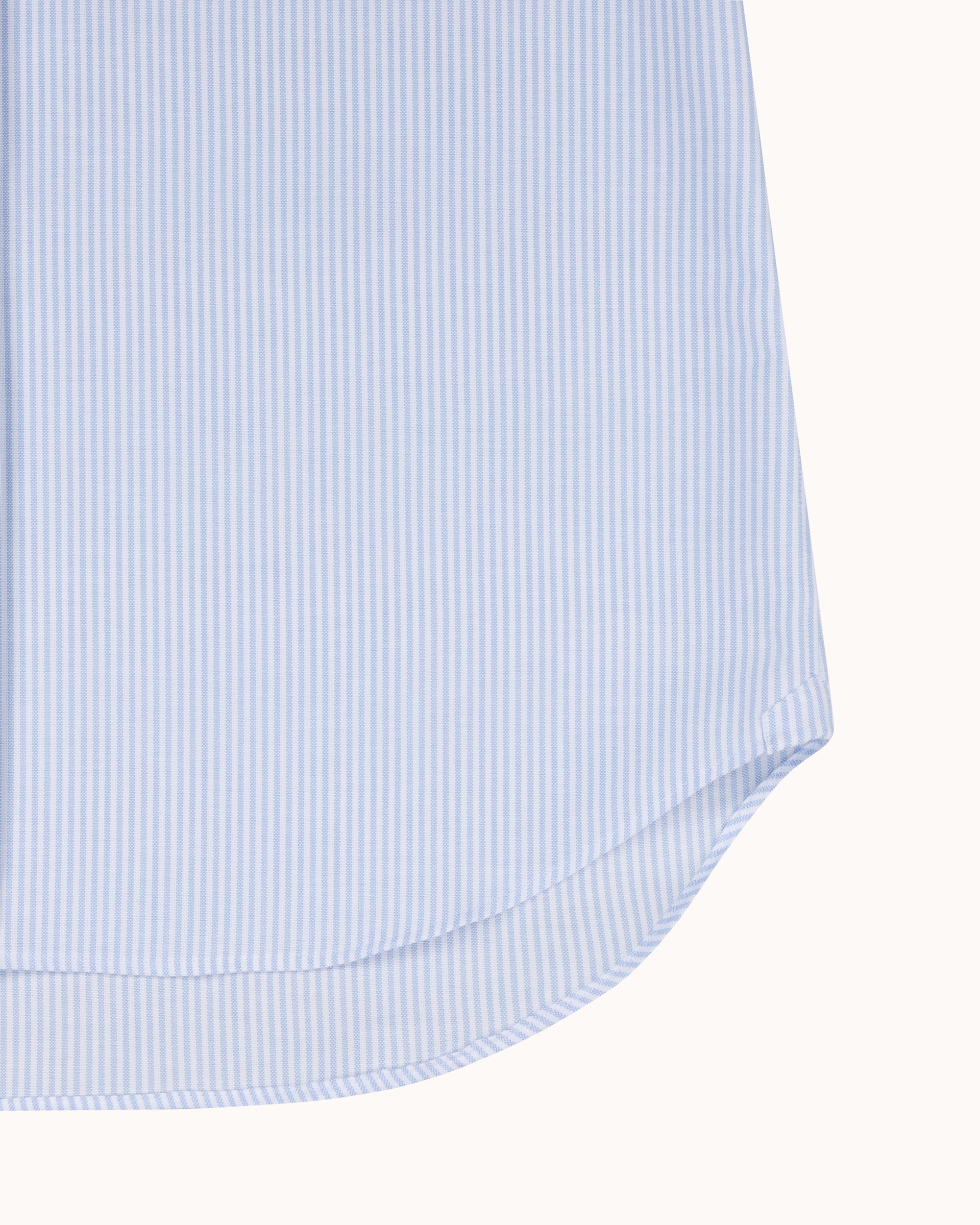 Button Down Collar Shirt - Blue Stripe Oxford Cotton