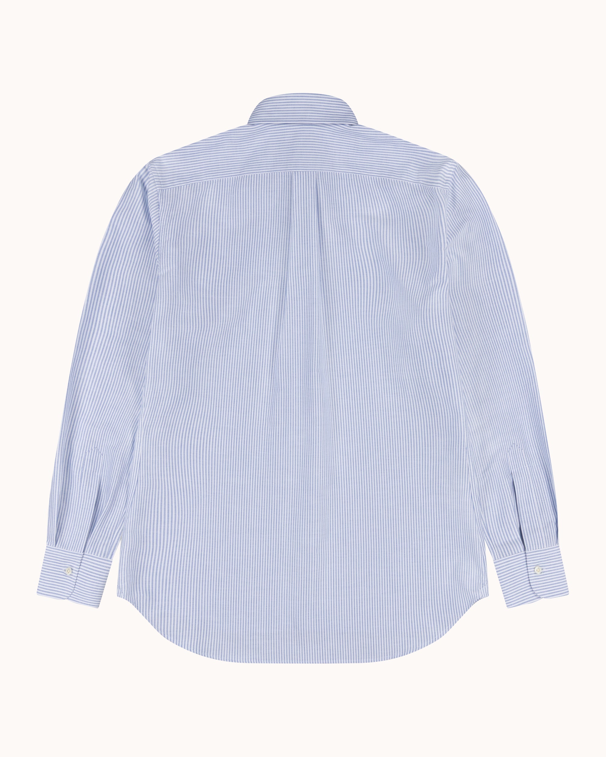 Button Down Collar Shirt - Dark Blue Stripe Oxford Cotton