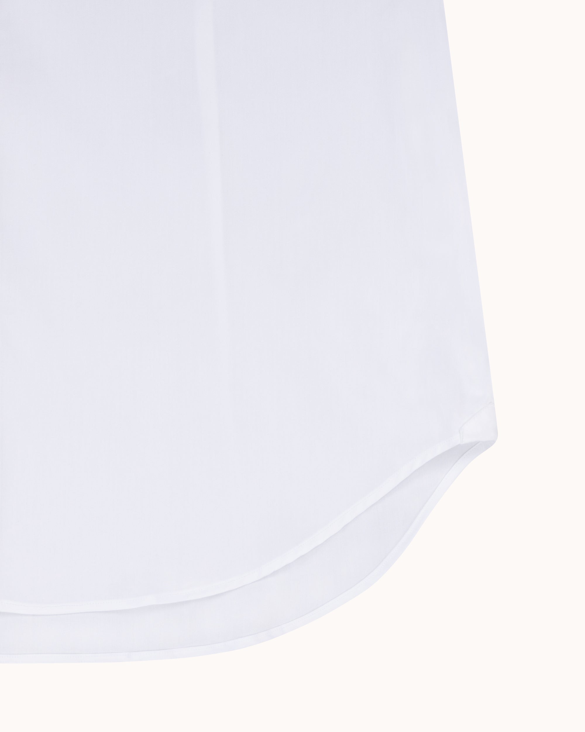 Spread Collar Shirt - White Cotton Poplin