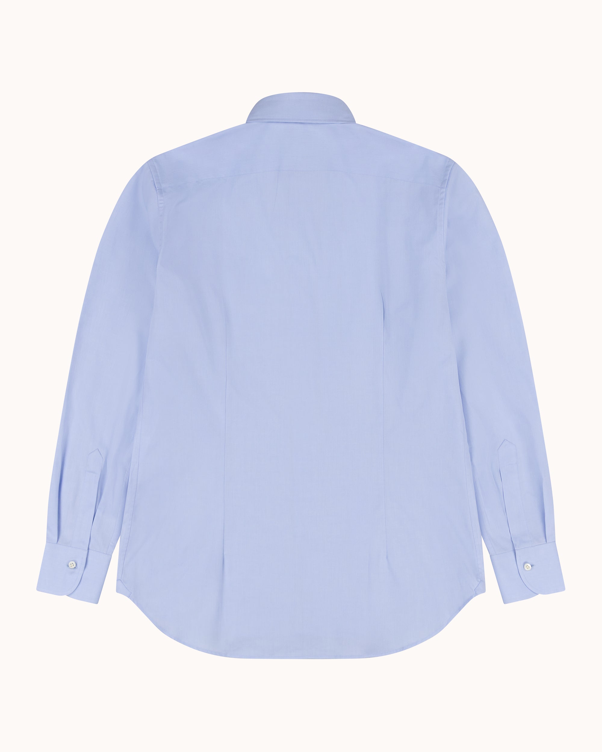 Spread Collar Shirt - Light Blue Cotton Poplin