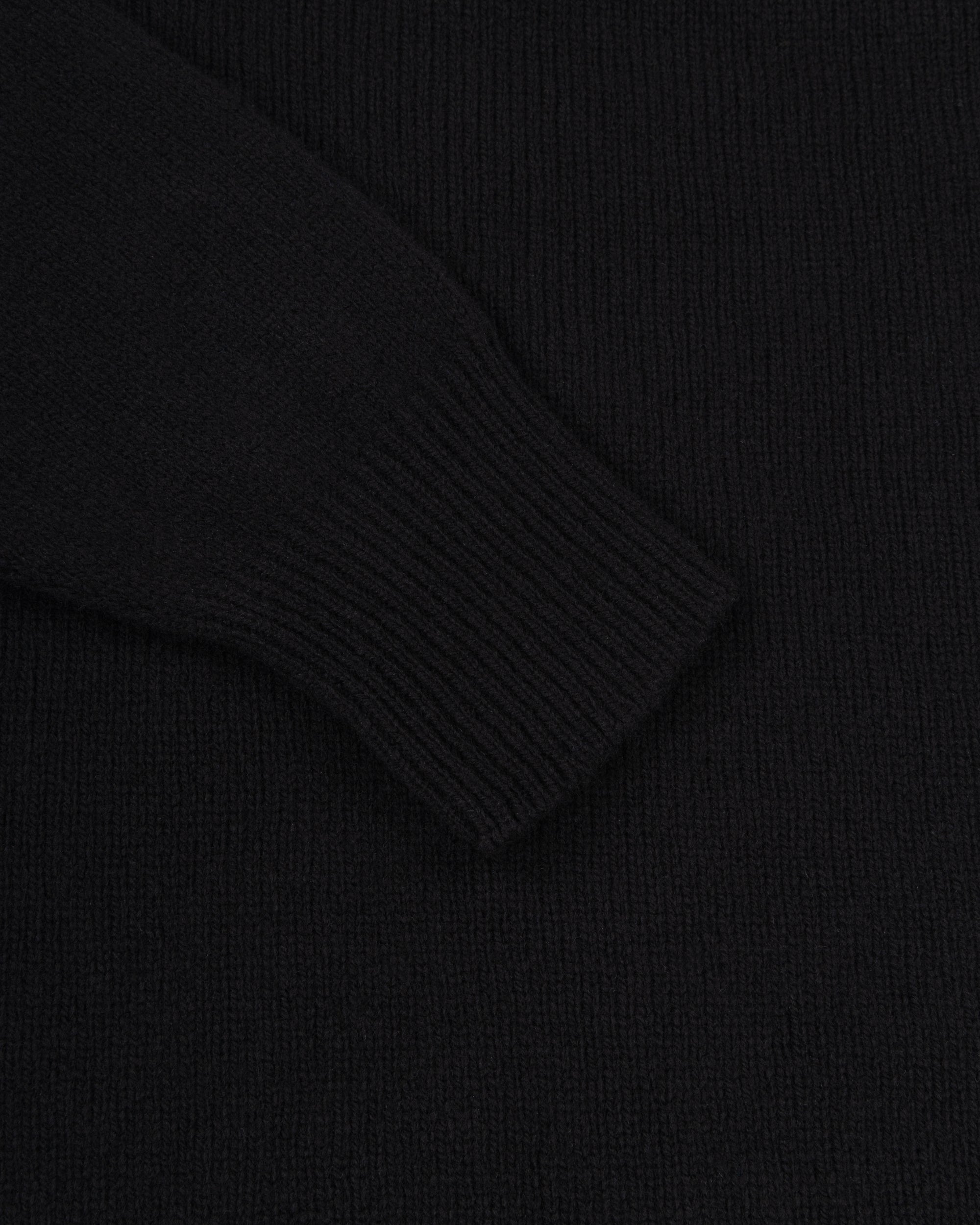 Lambswool Roll Neck Sweater - Black