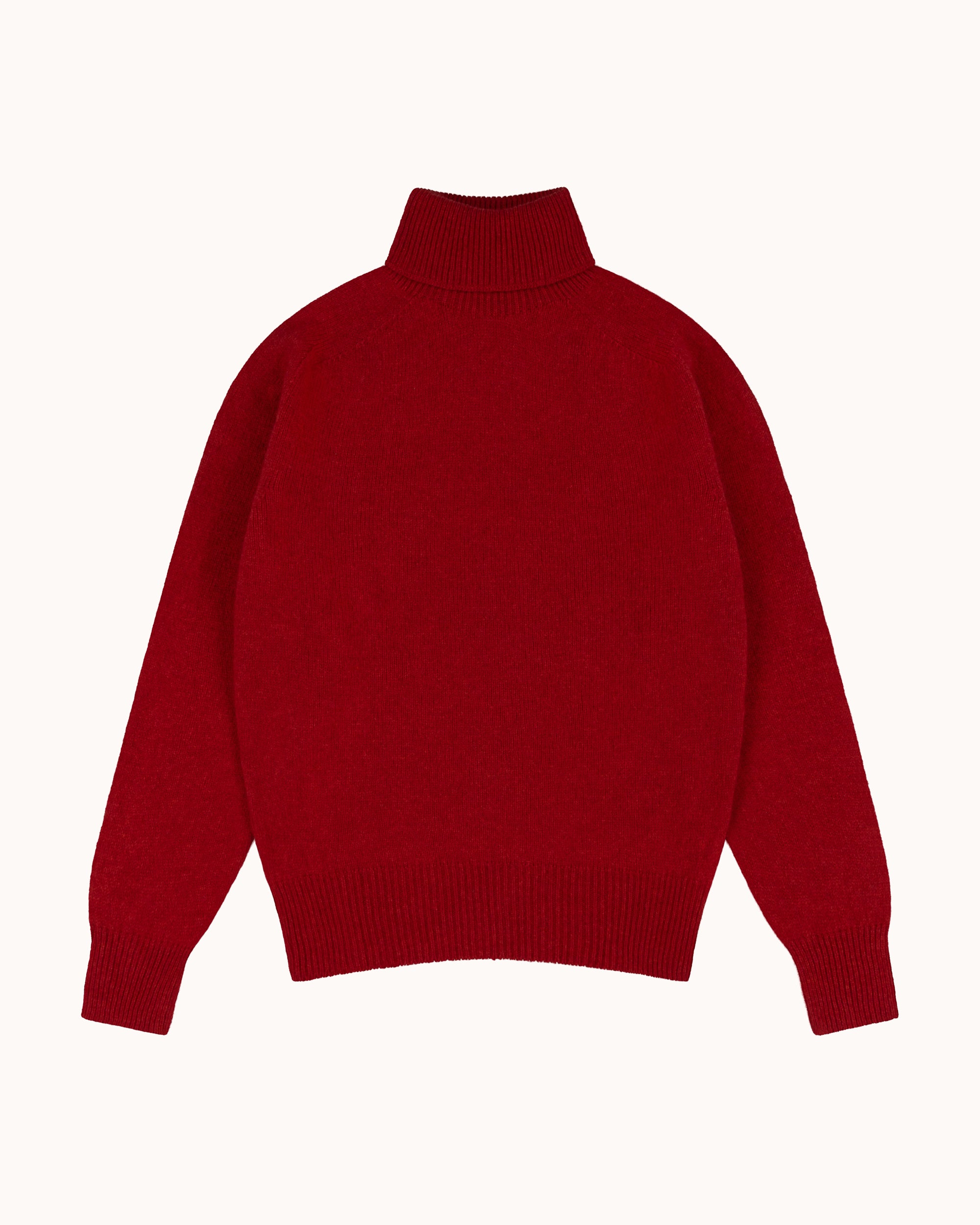 Lambswool Roll Neck Sweater - Red