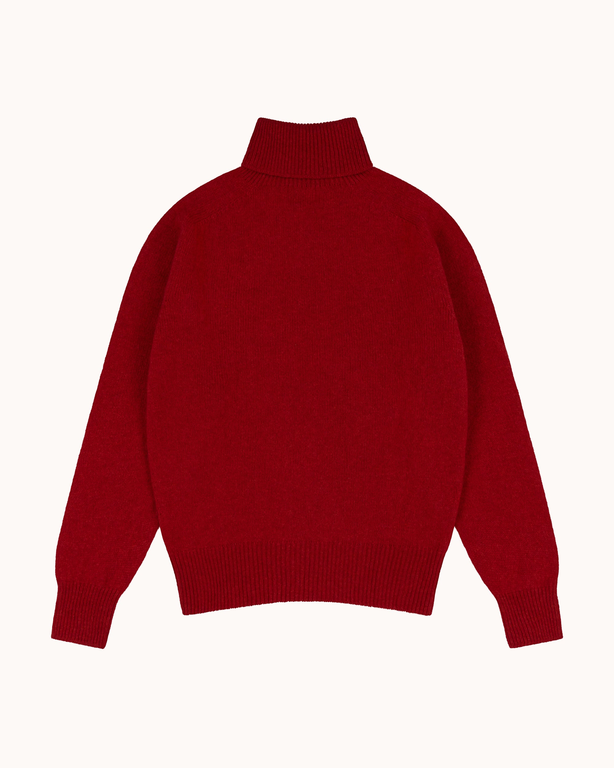 Lambswool Roll Neck Sweater - Red