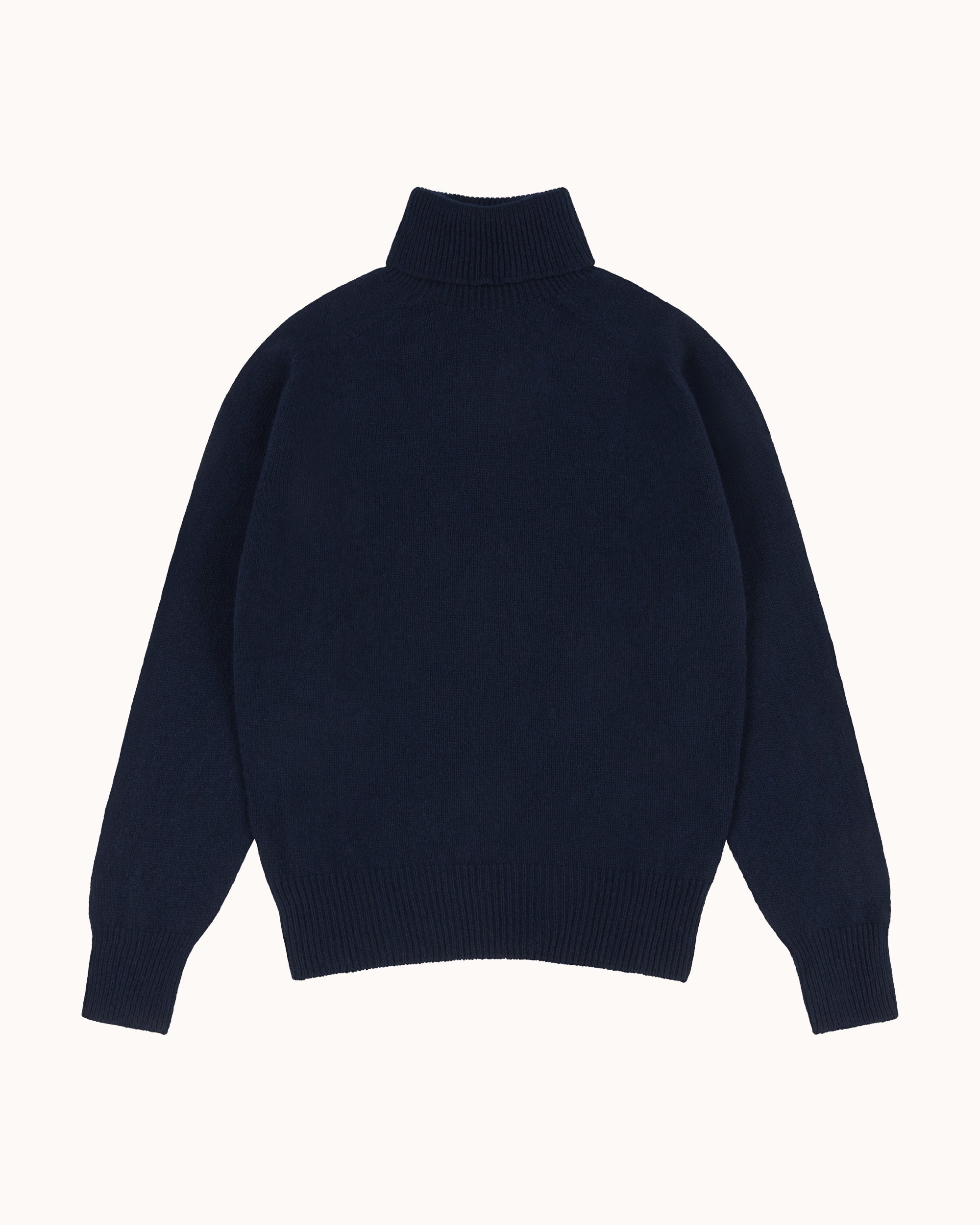 Lambswool Roll Neck Sweater - Navy