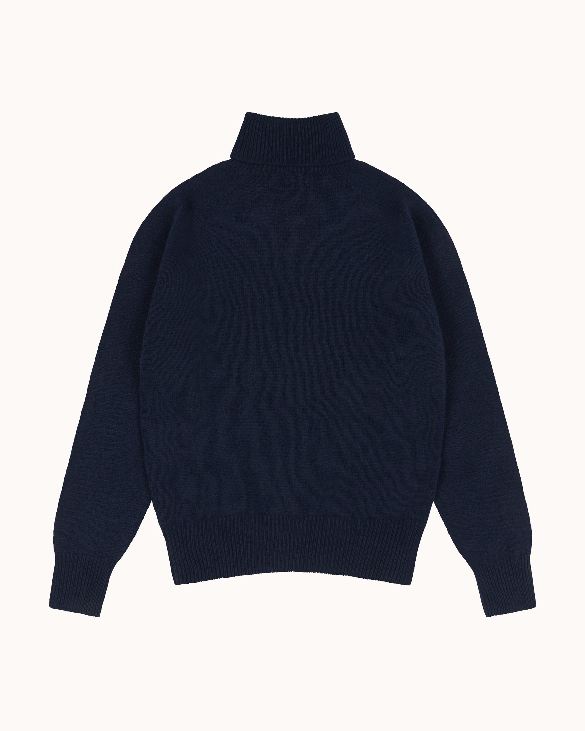 Lambswool Roll Neck Sweater - Navy
