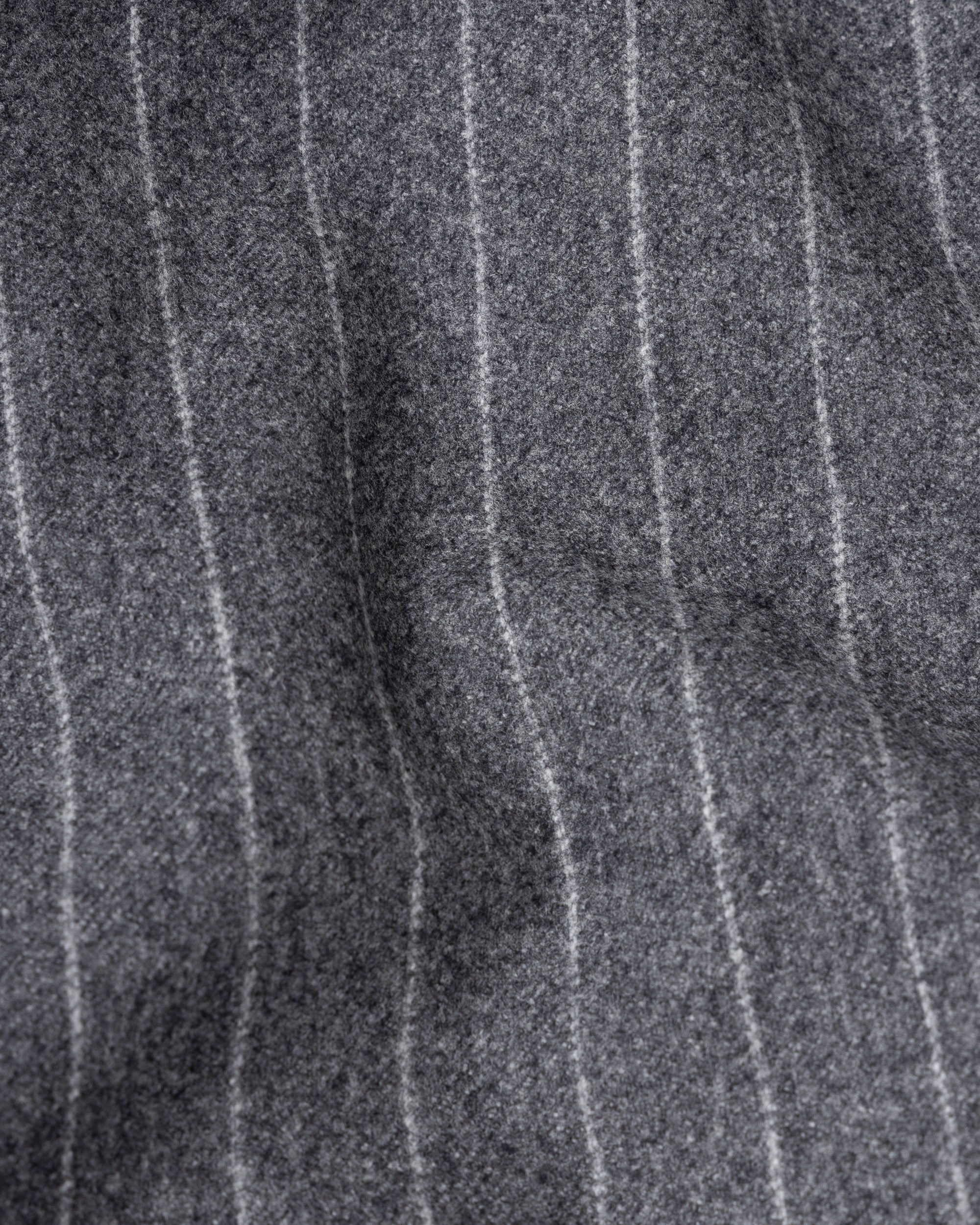 Double Breasted Sport Jacket - Grey Chalk Stripe Woollen Flannel