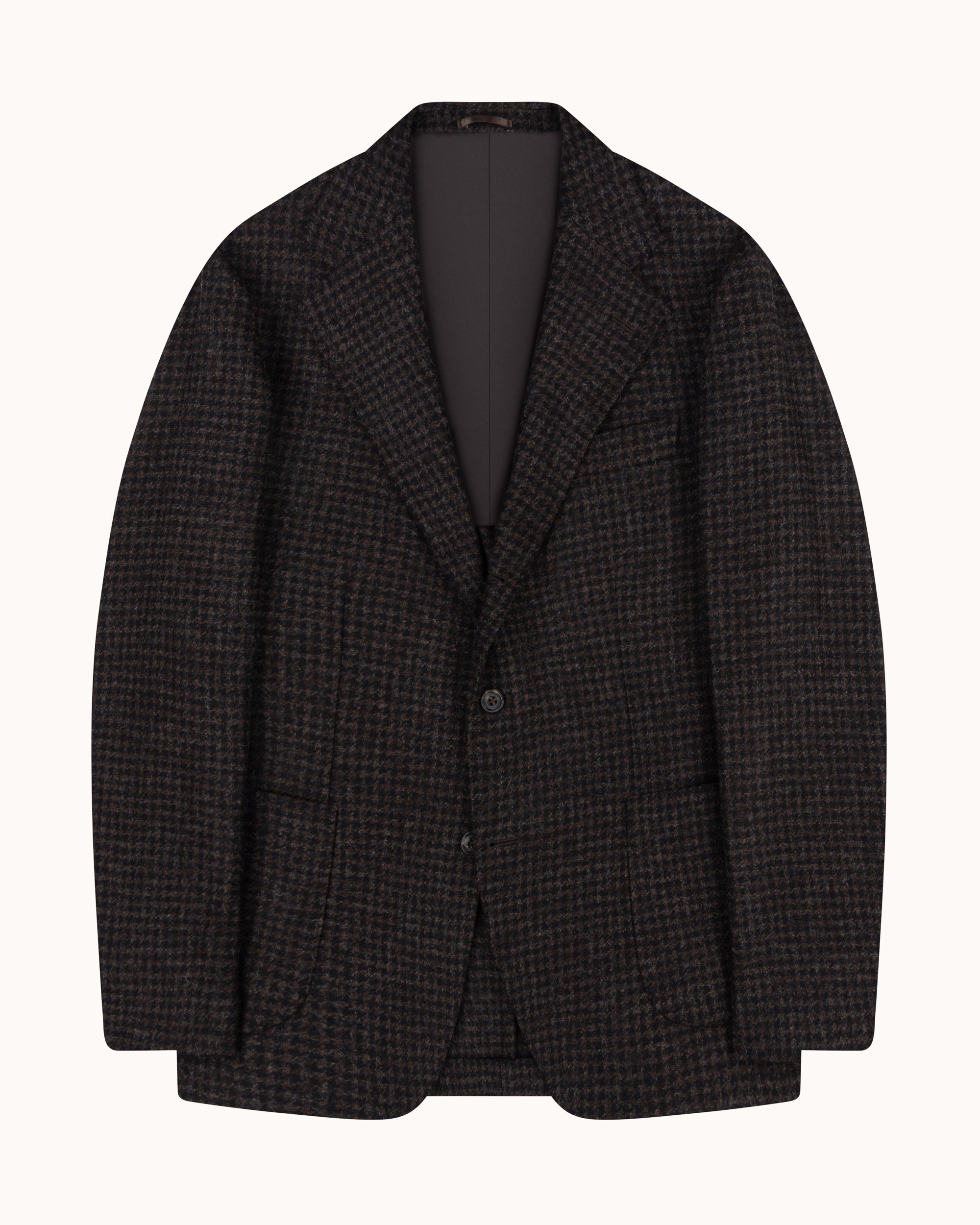 Sport Jacket - Dark Brown Houndstooth Wool Tweed