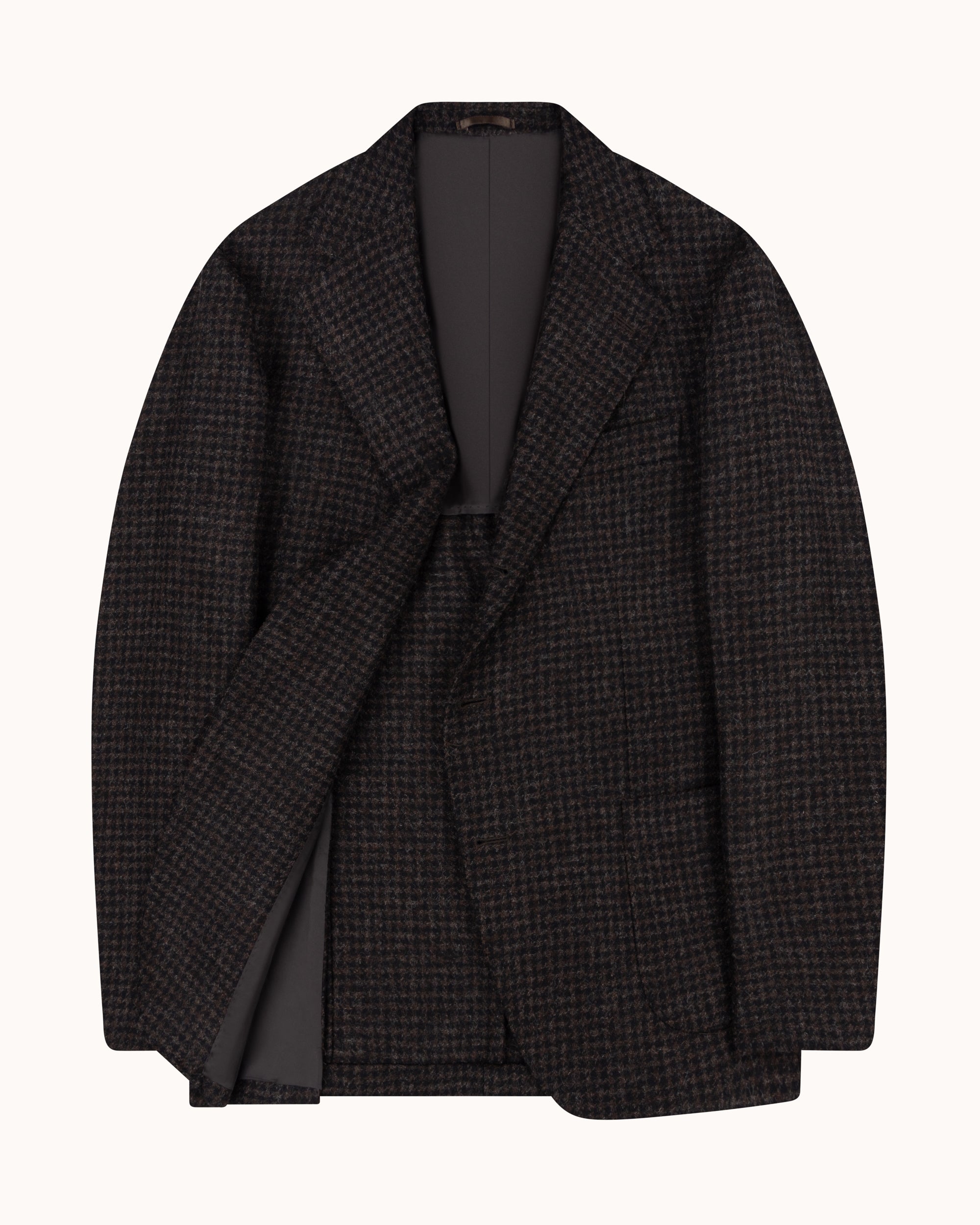 Sport Jacket - Dark Brown Houndstooth Wool Tweed