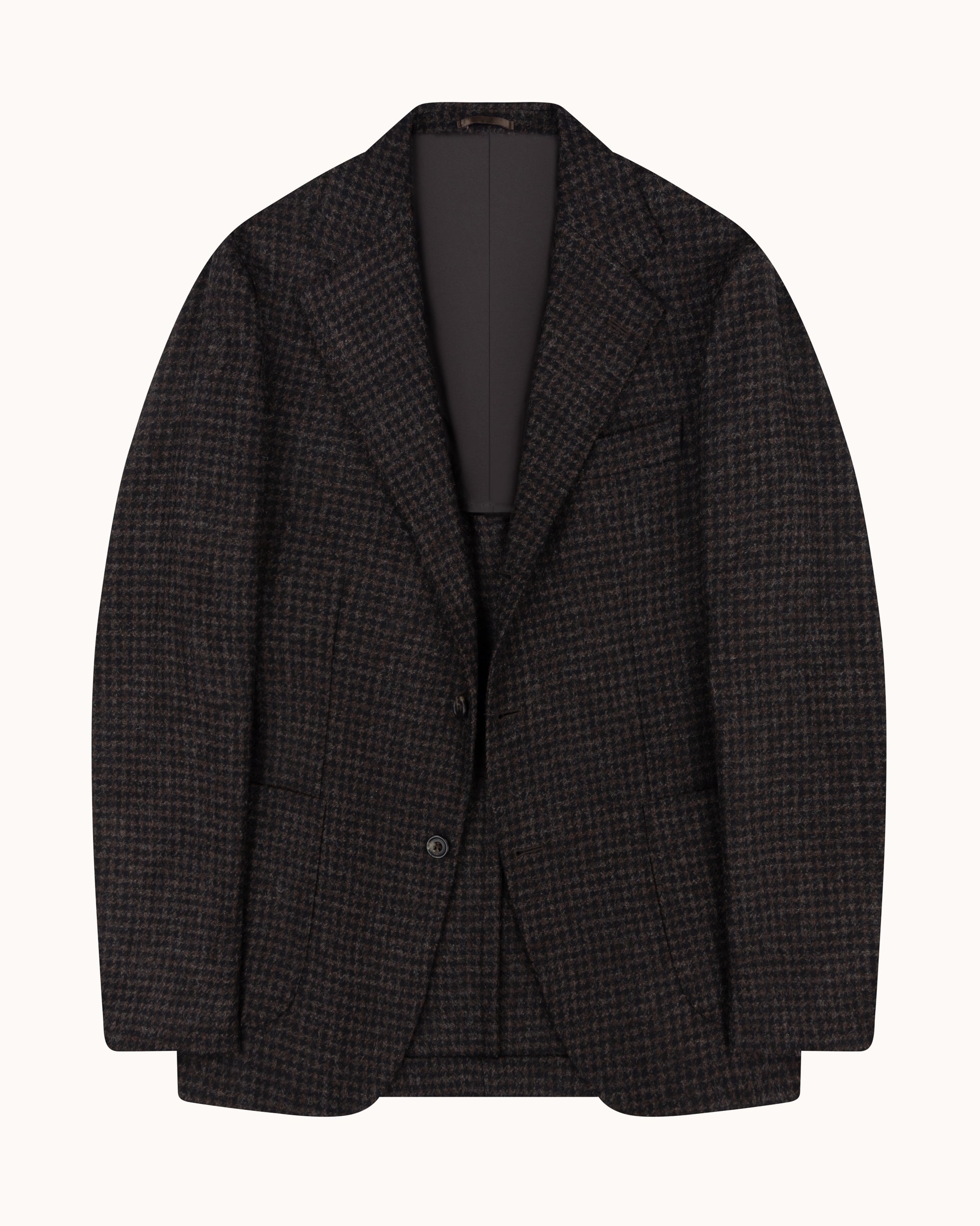 Sport Jacket - Dark Brown Houndstooth Wool Tweed