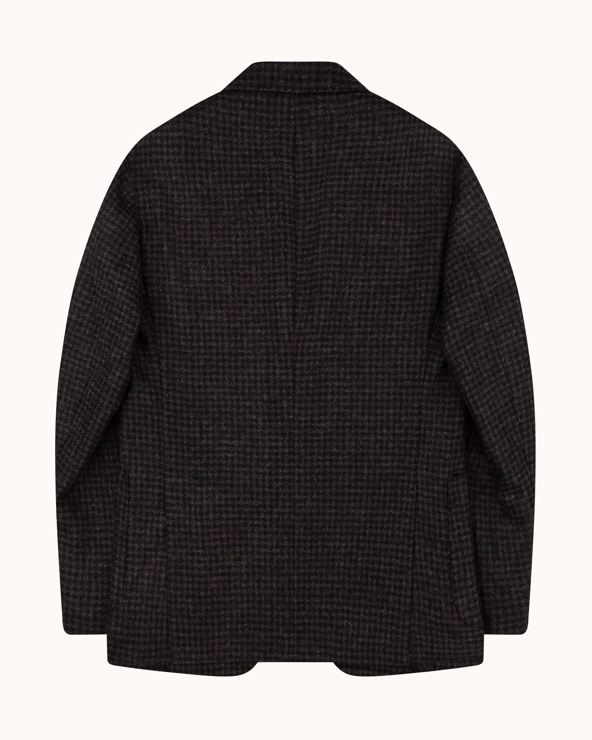 Sport Jacket - Dark Brown Houndstooth Wool Tweed