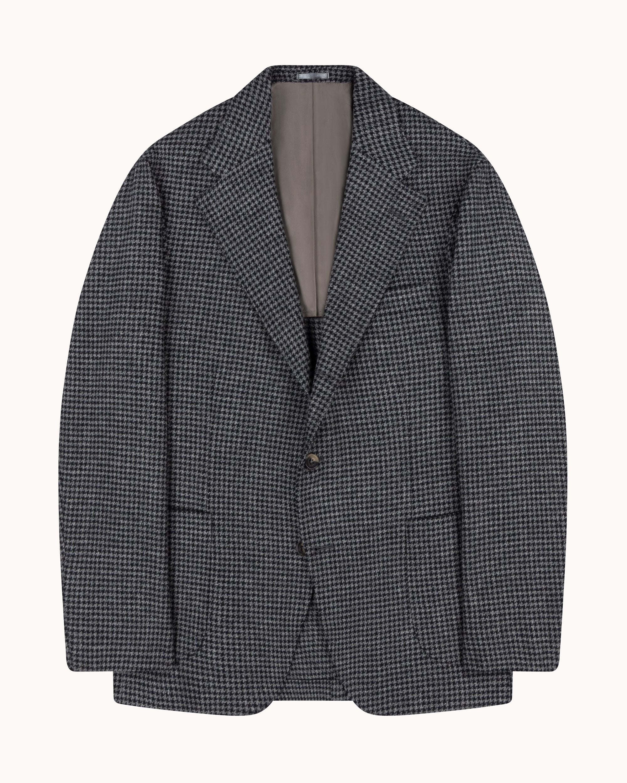 Sport Jacket -  Grey Houndstooth Merino Wool