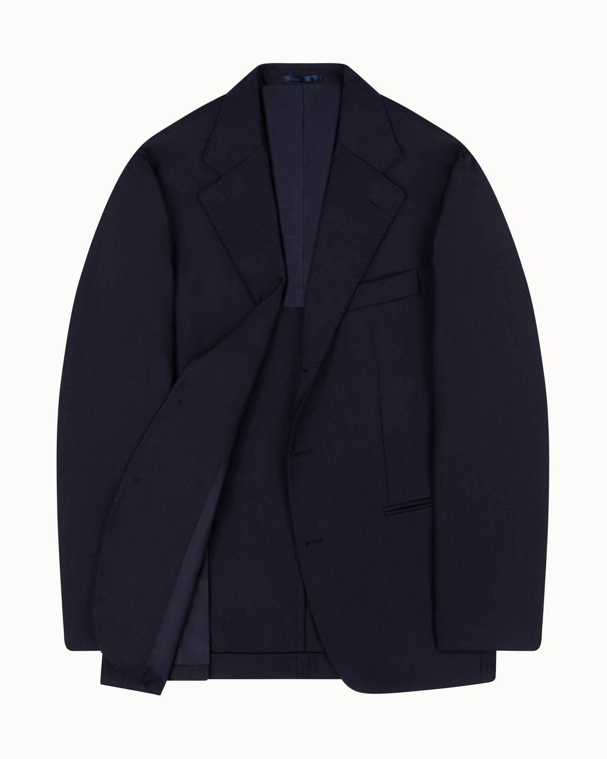 Sport Jacket - Dark Navy Herringbone Wool