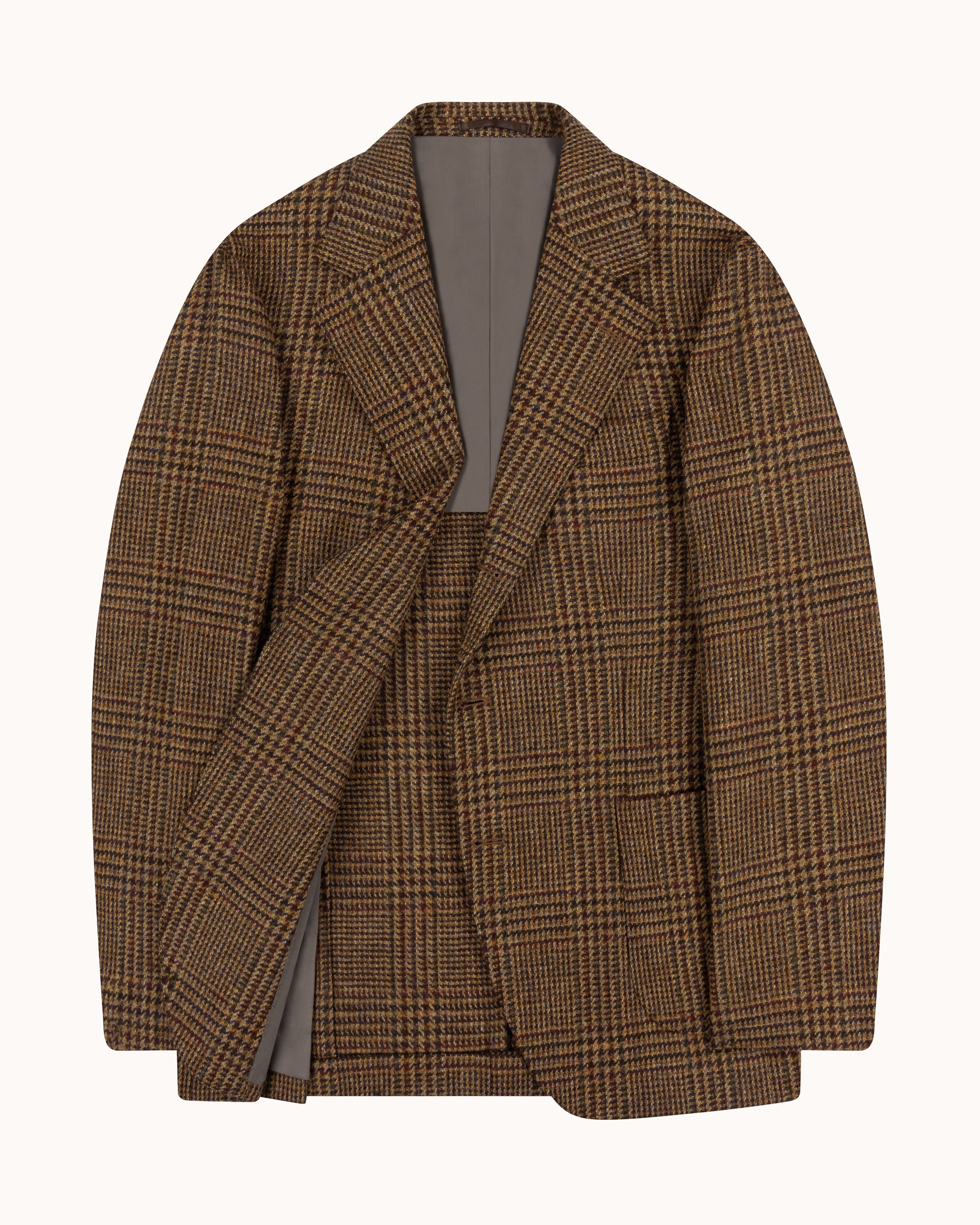 Sport Jacket - Brown Rust Glen Check Wool