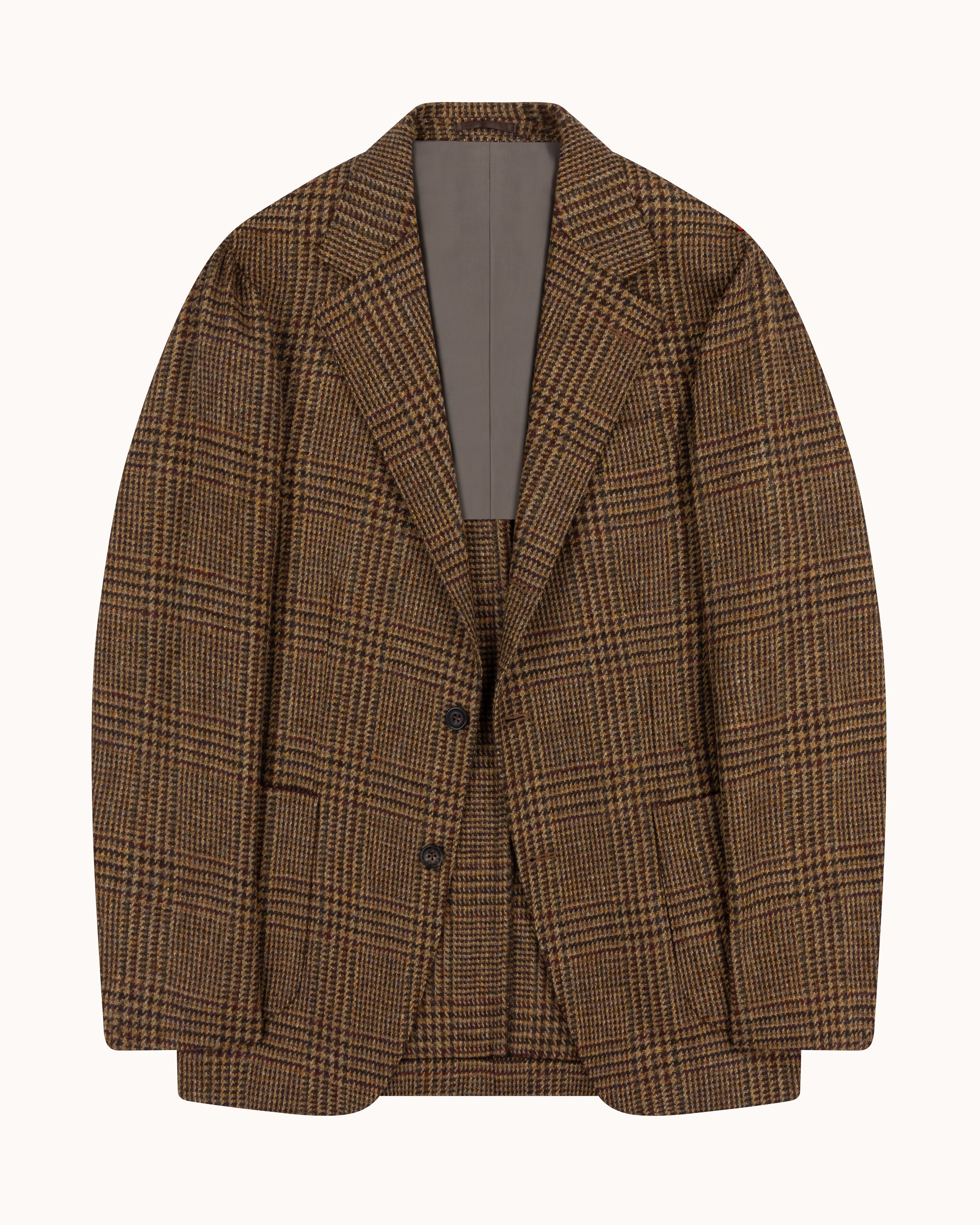 Sport Jacket - Brown Rust Glen Check Wool