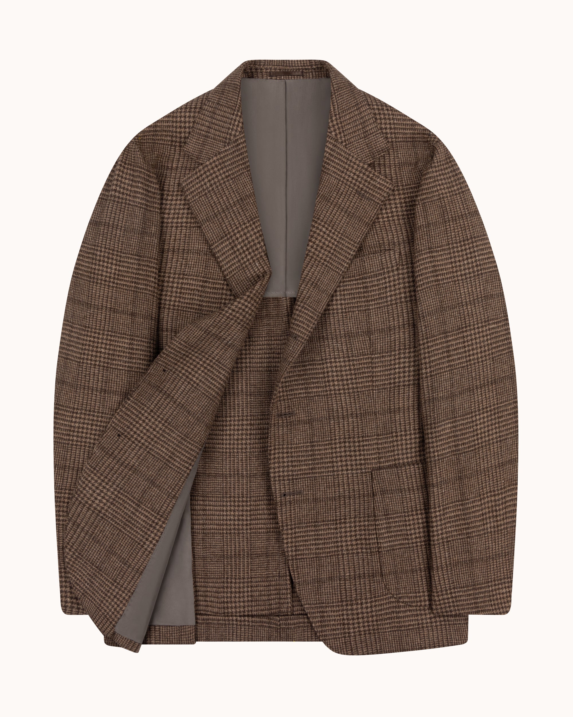 Sport Jacket -  Brown Glen Check Wool Cashmere