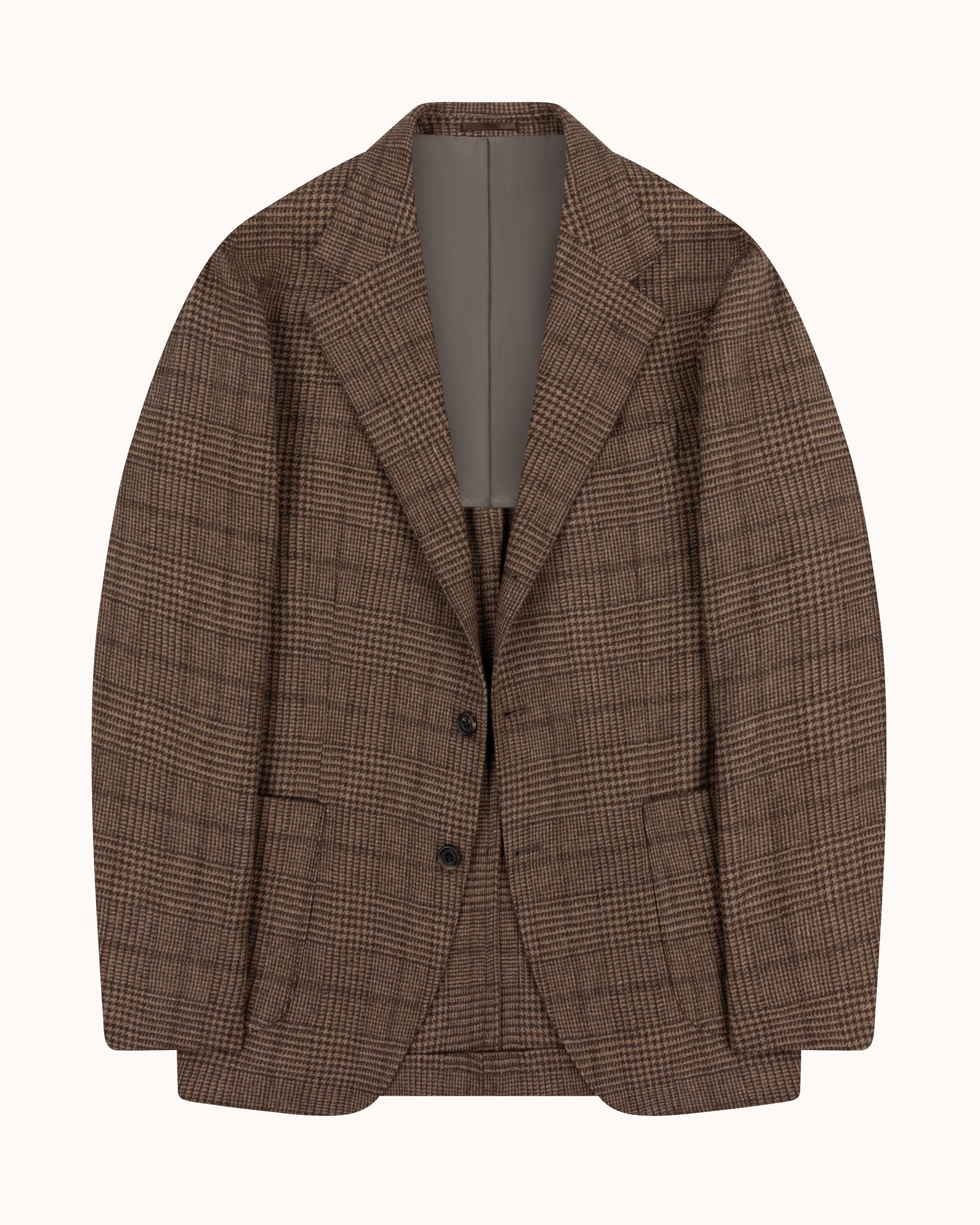 Sport Jacket -  Brown Glen Check Wool Cashmere