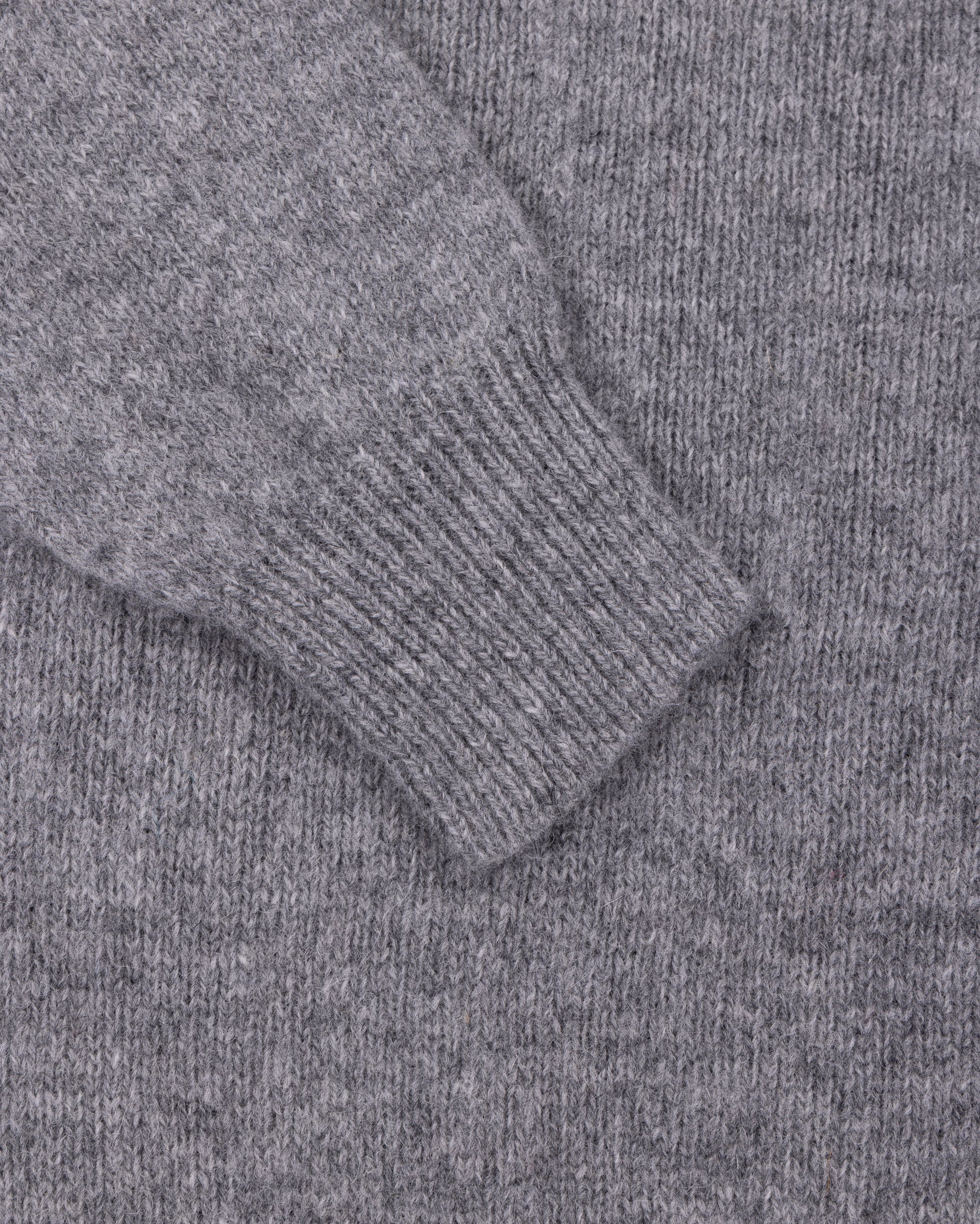 Shetland Wool Crew Neck Sweater - Grey