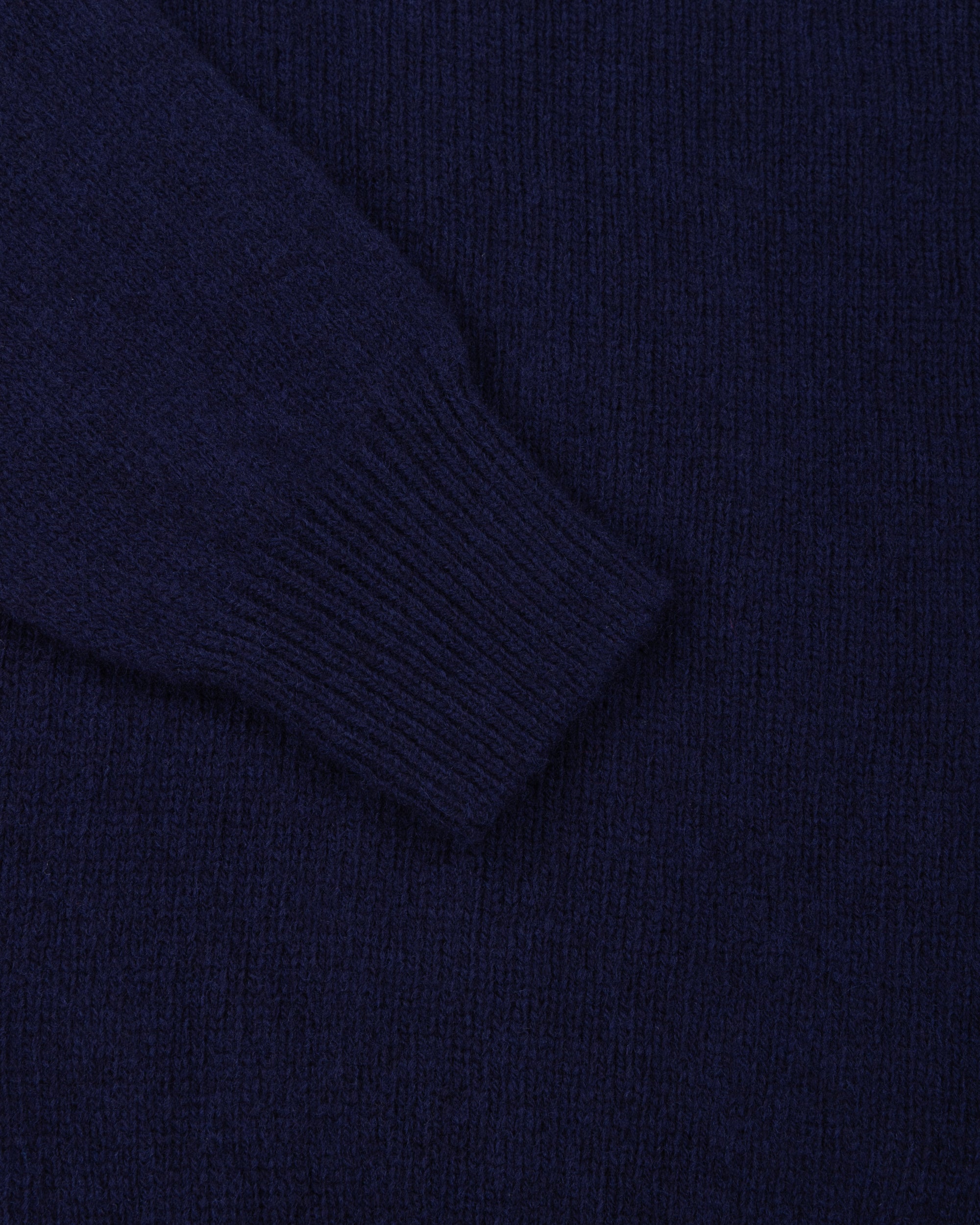 Shetland Wool Crew Neck Sweater - Navy