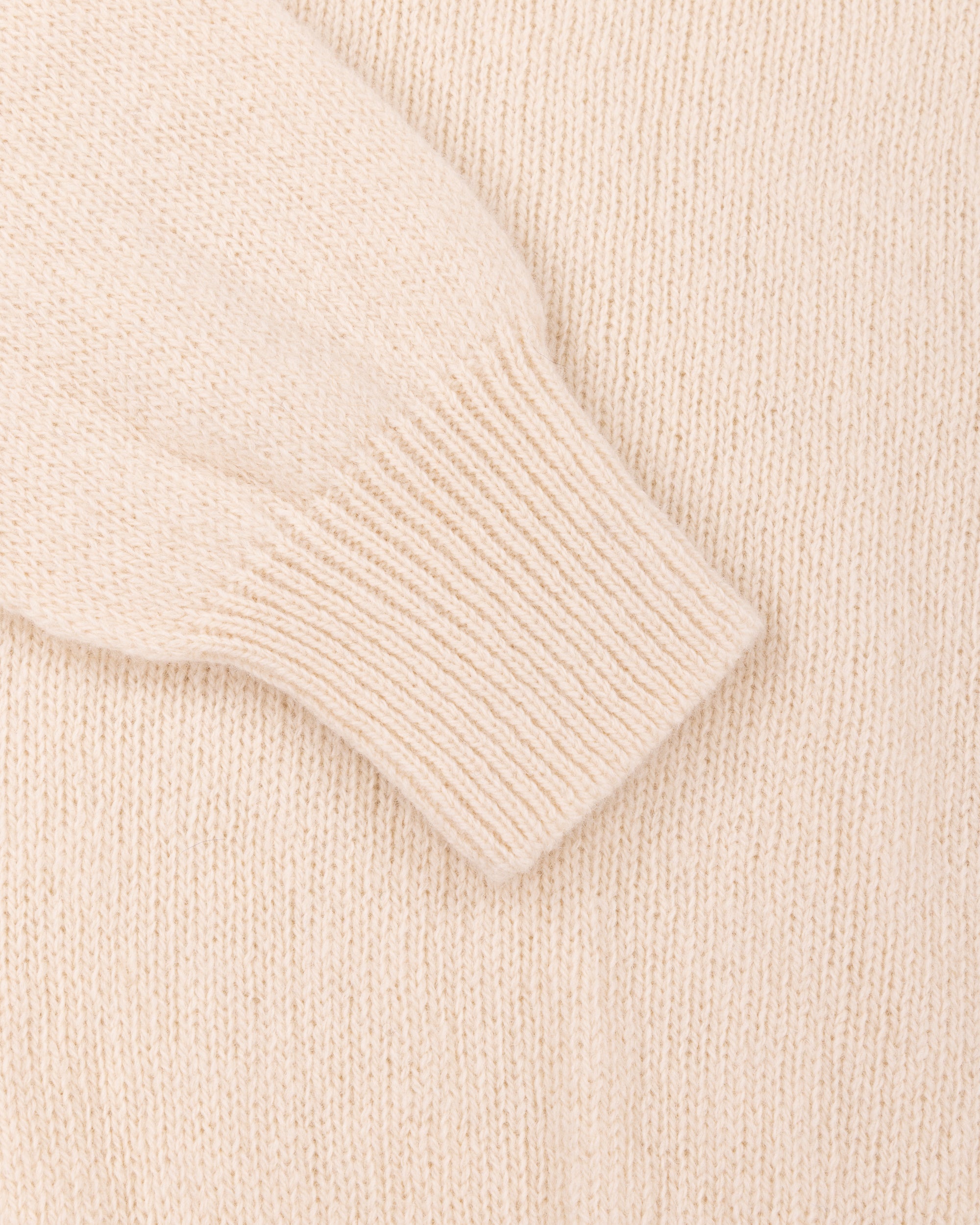 Shetland Wool Crew Neck Sweater - Vanilla