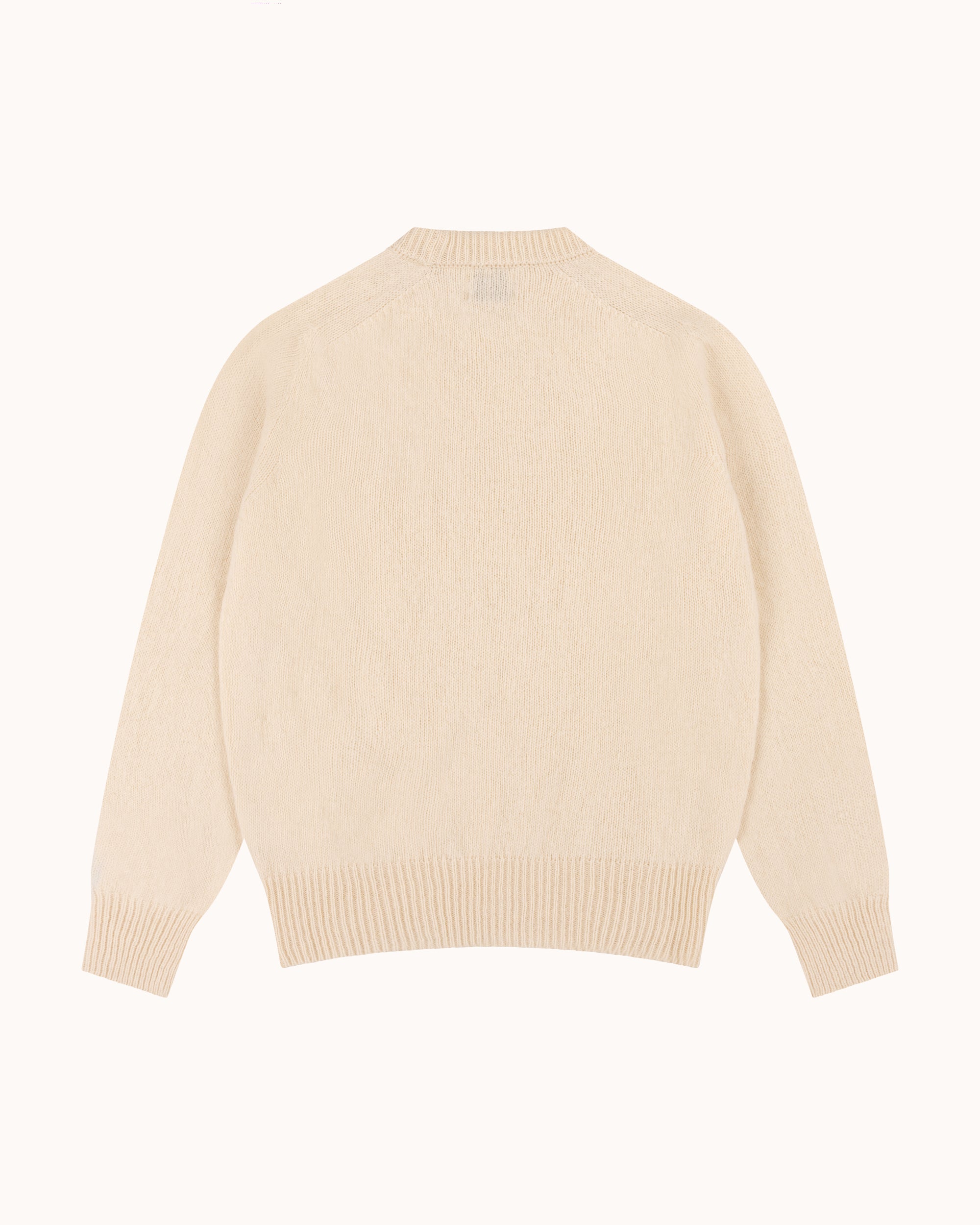Shetland Wool Crew Neck Sweater - Vanilla